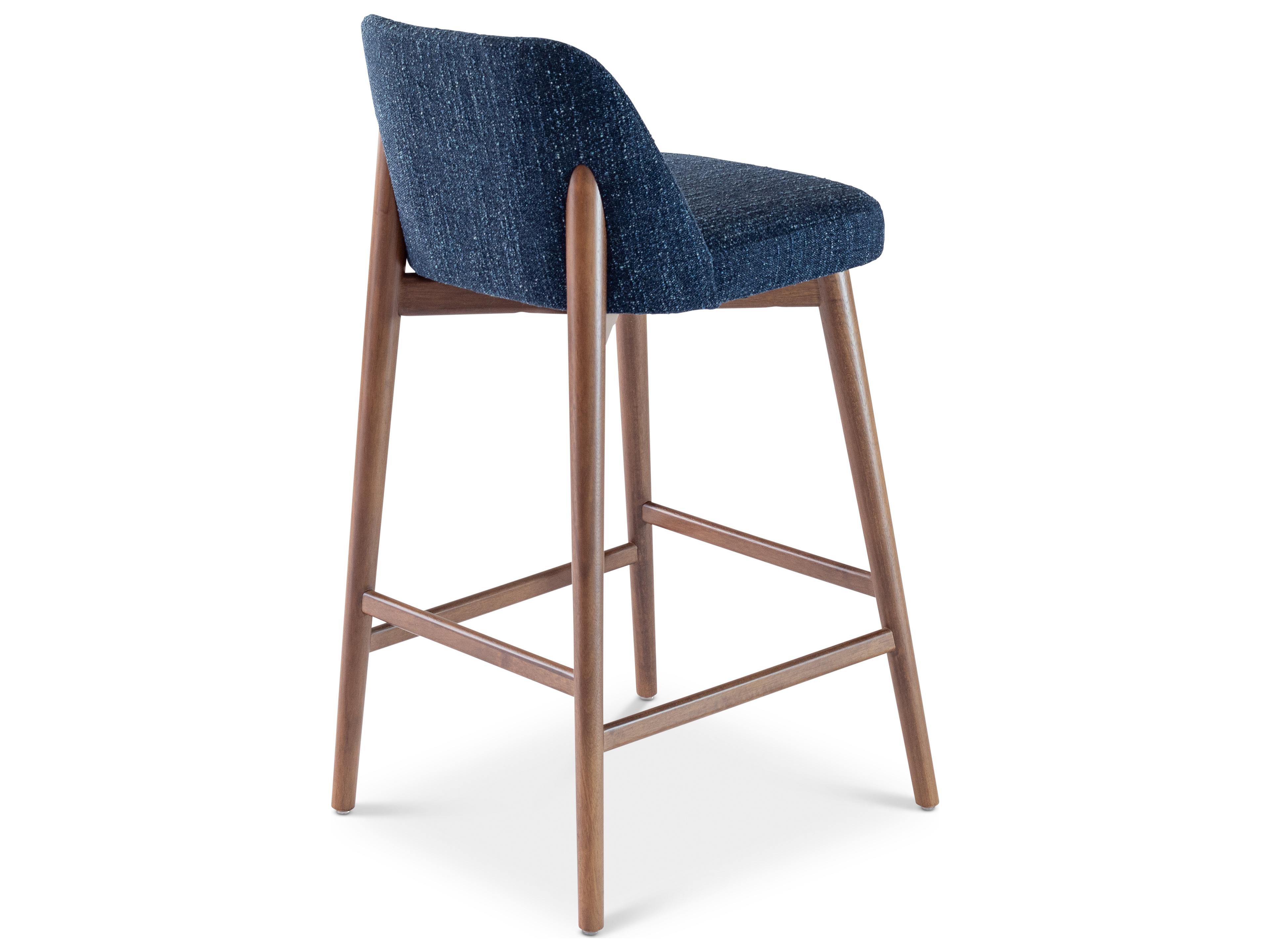 Urbia Tonia Blue Mix nogal Upholstered Bar Stool