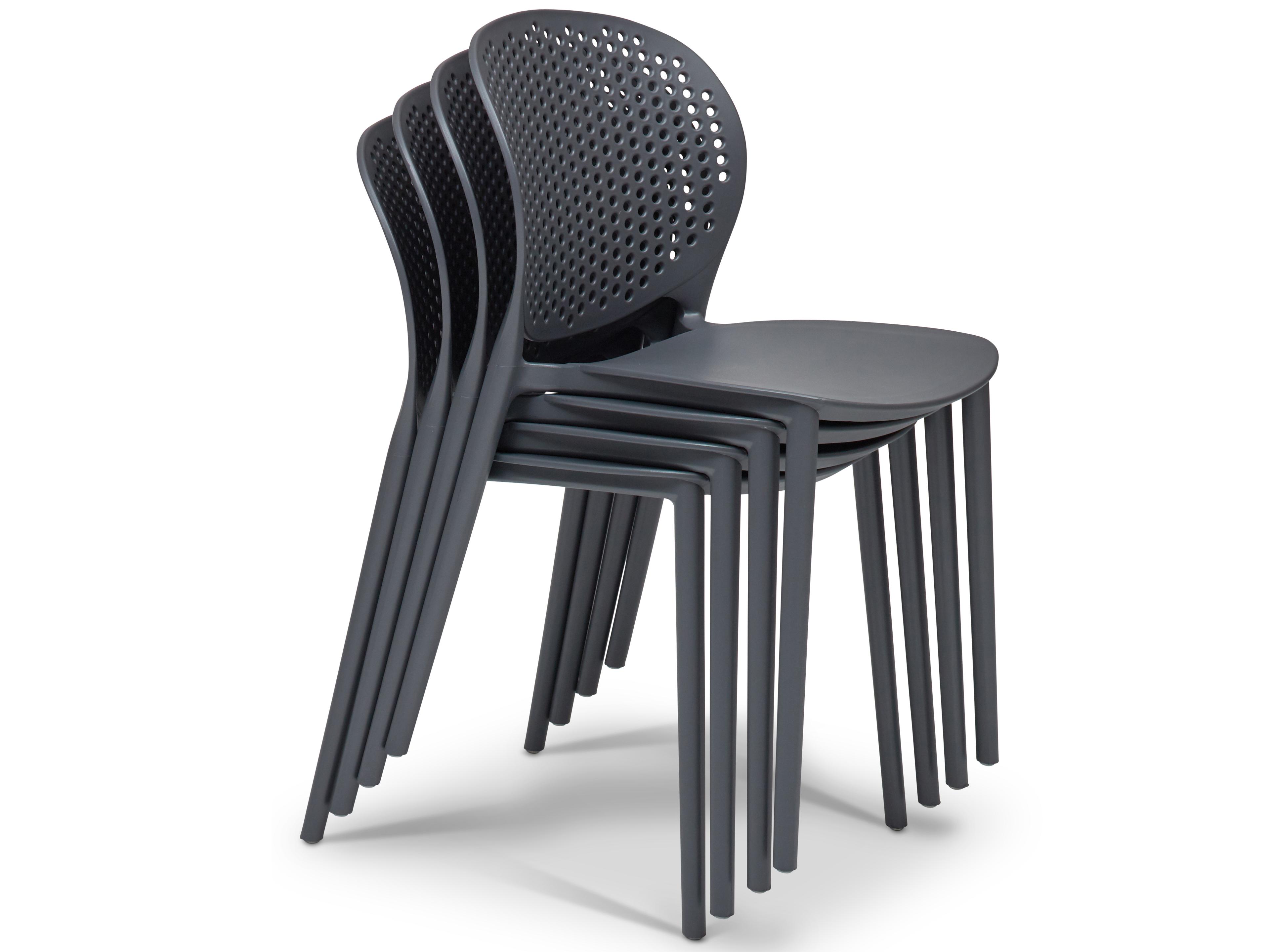 Urbia Metro Bailey Side Chair Set of 4 Black Grey Seat