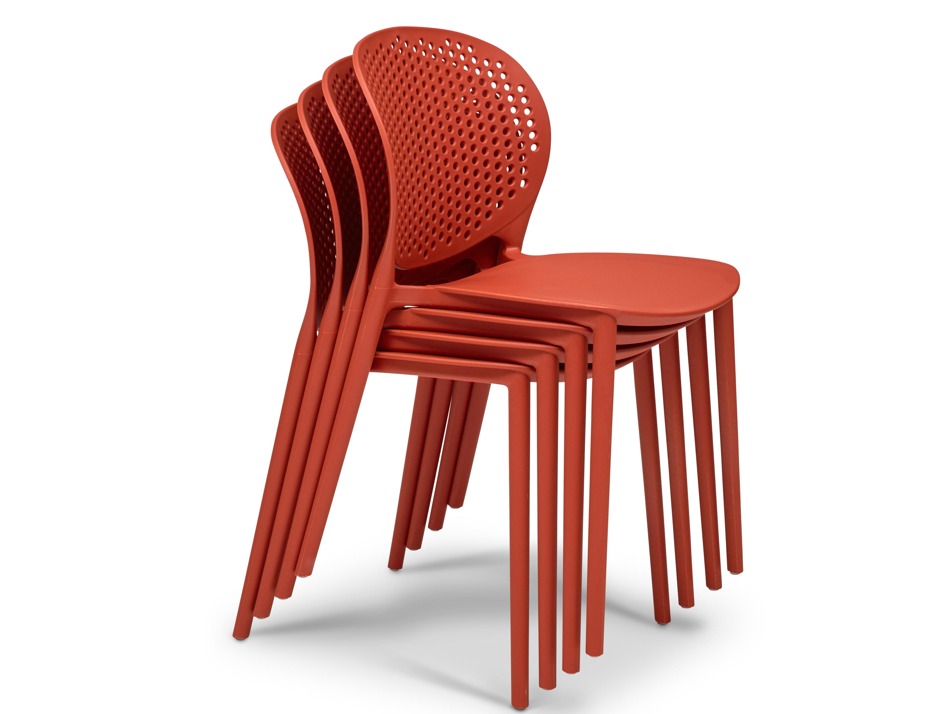 Urbia Metro Bailey Side Chair Set of 4 Dark Orange Seat