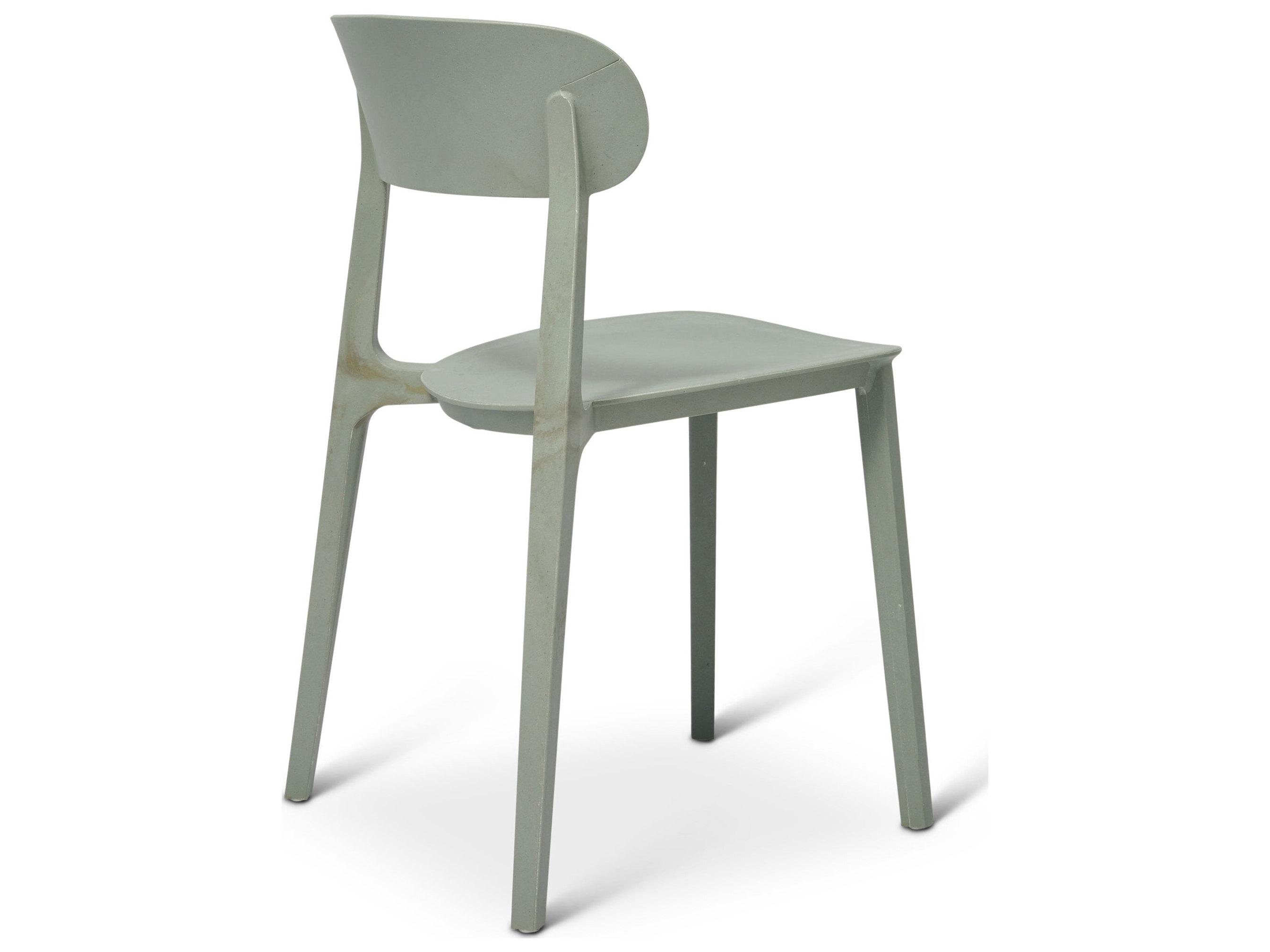 Urbia Metro Spencer Eco-Friendly Outdoor Stacking Chair Set of 4 Moss Grey