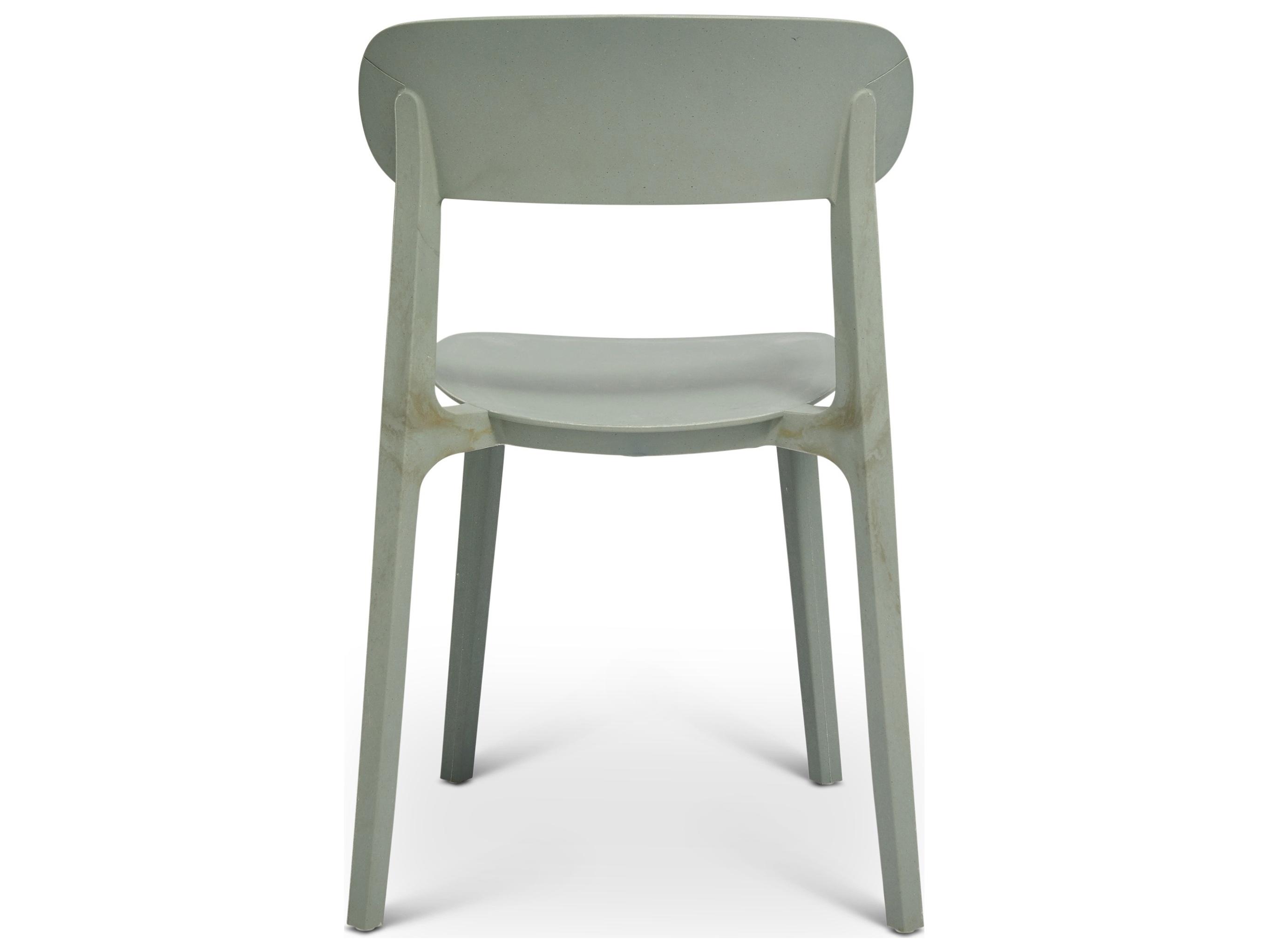 Urbia Metro Spencer Eco-Friendly Outdoor Stacking Chair Set of 4 Moss Grey