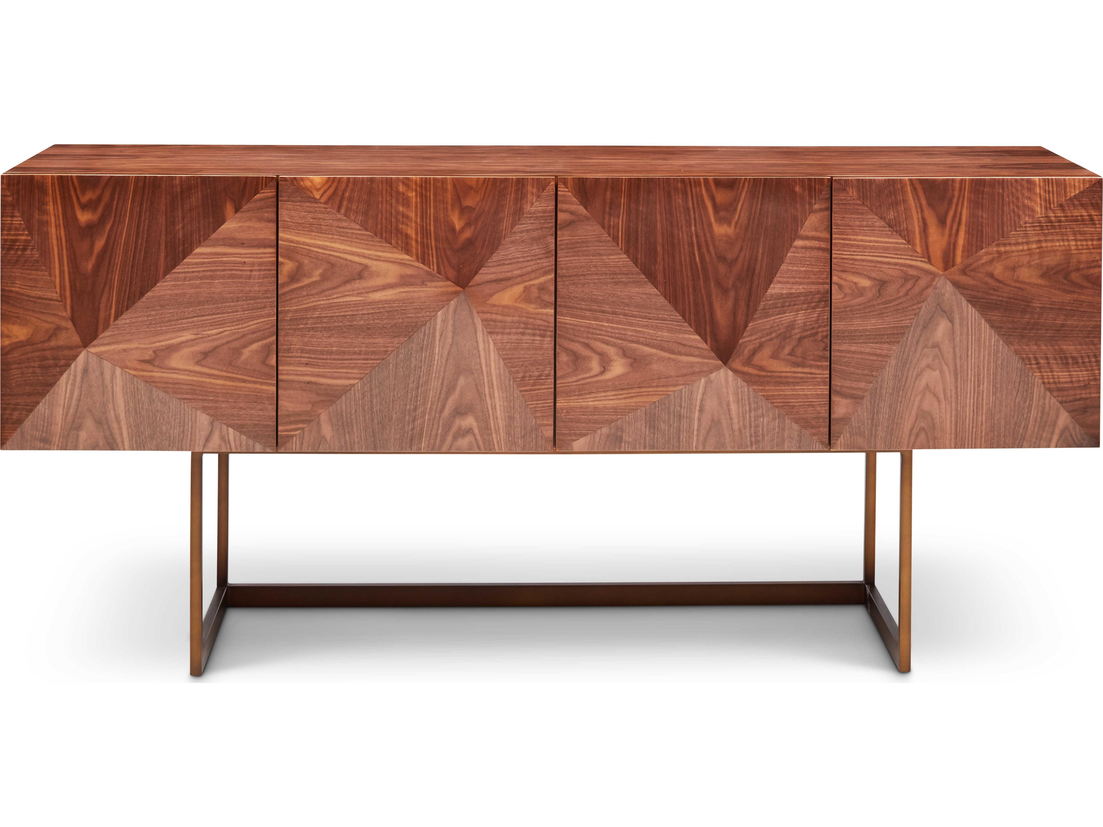 Urbia Ie Series 71" Walnut Wood Vintage Copper Sideboard