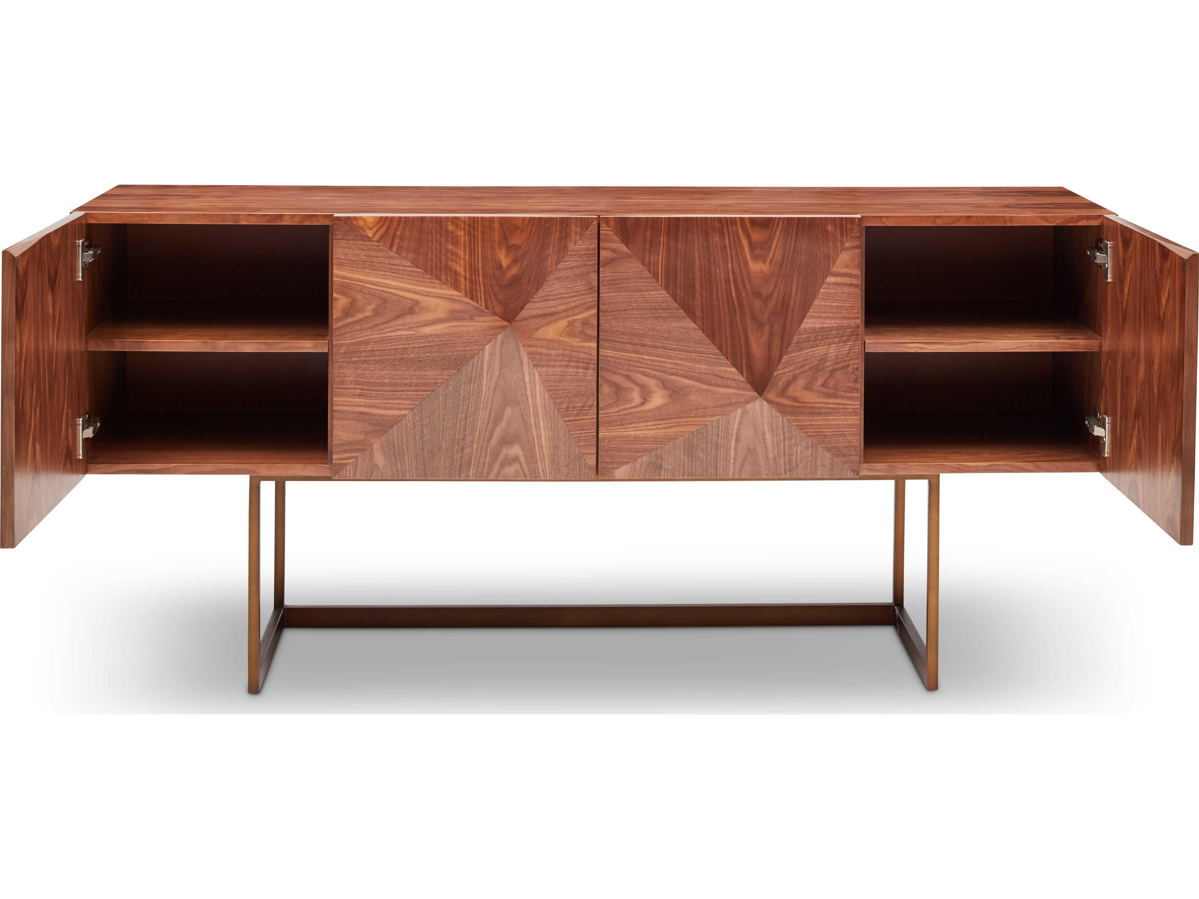 Urbia Ie Series 71" Walnut Wood Vintage Copper Sideboard