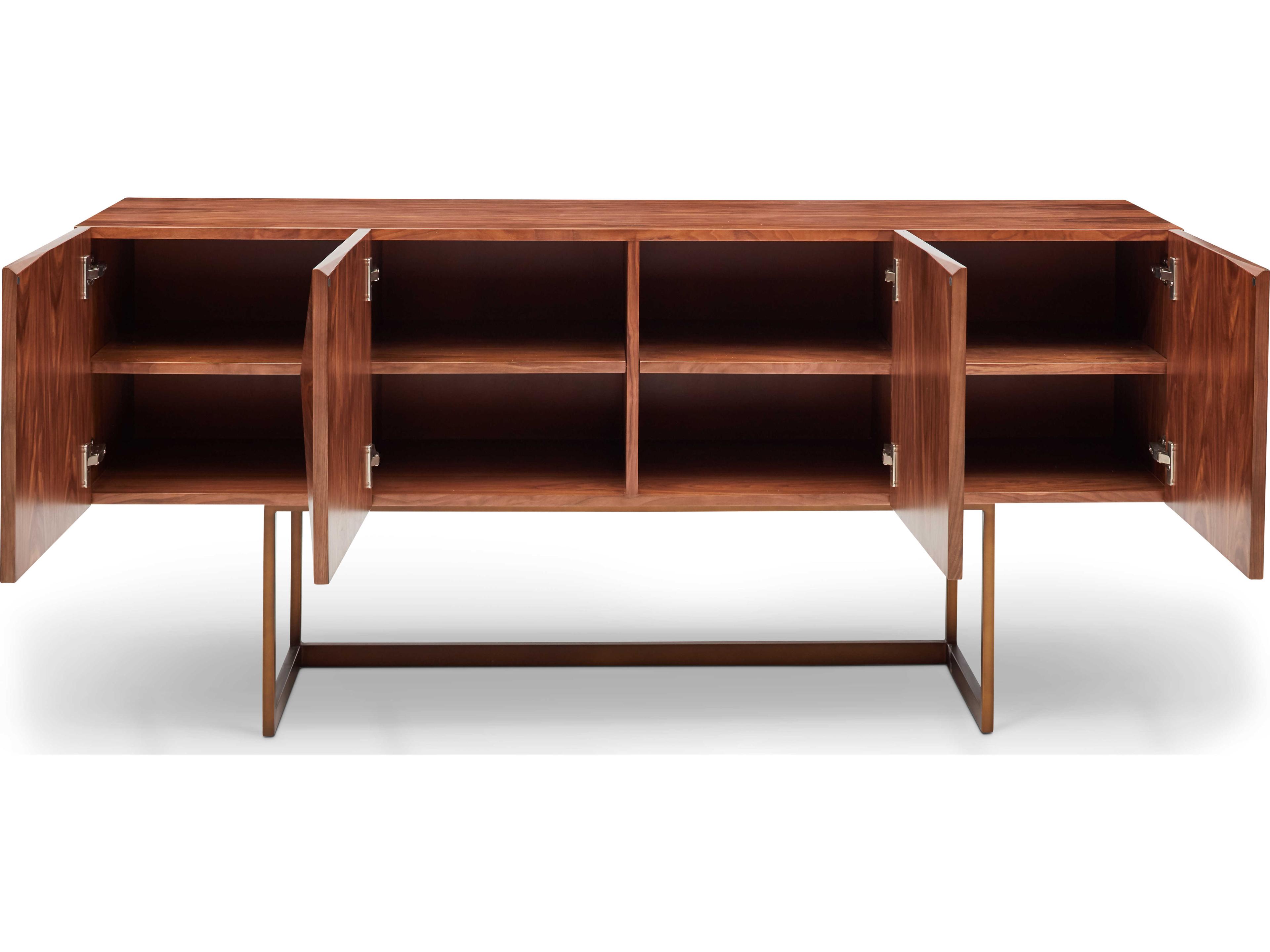 Urbia Ie Series 71" Walnut Wood Vintage Copper Sideboard
