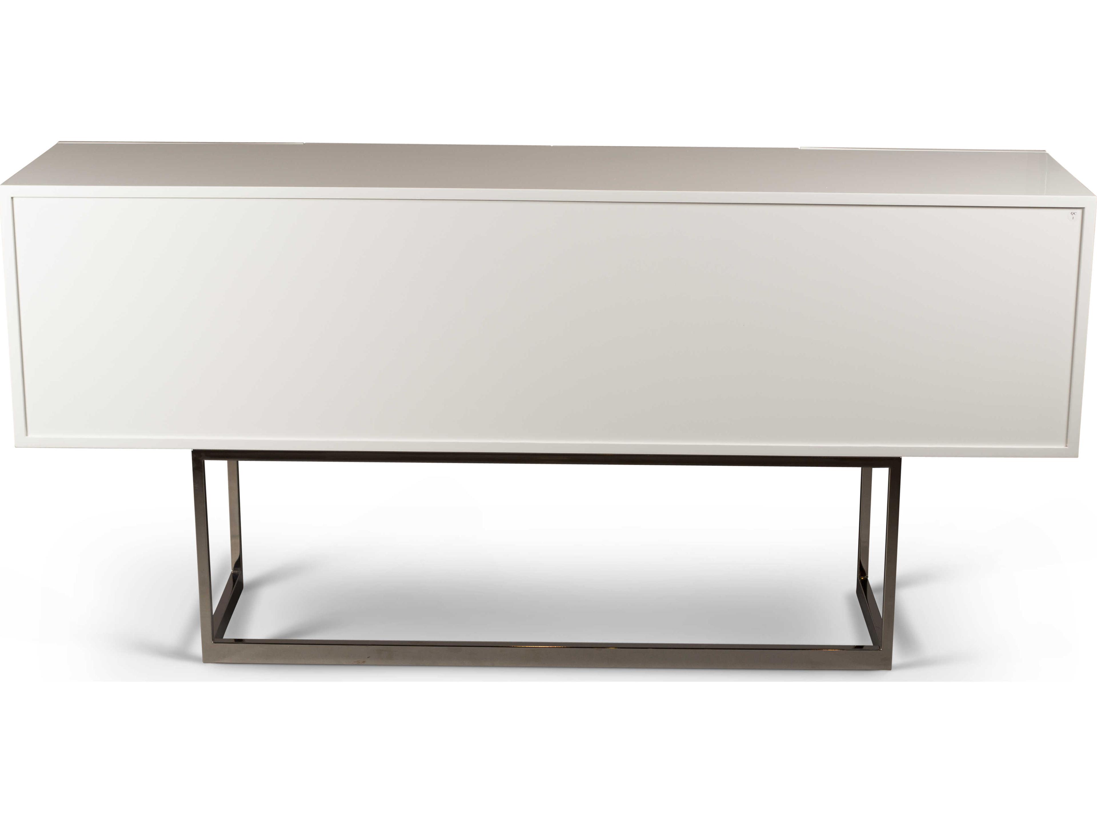 Urbia Ie Series 71" High Gloss White Stainless Steel Sideboard