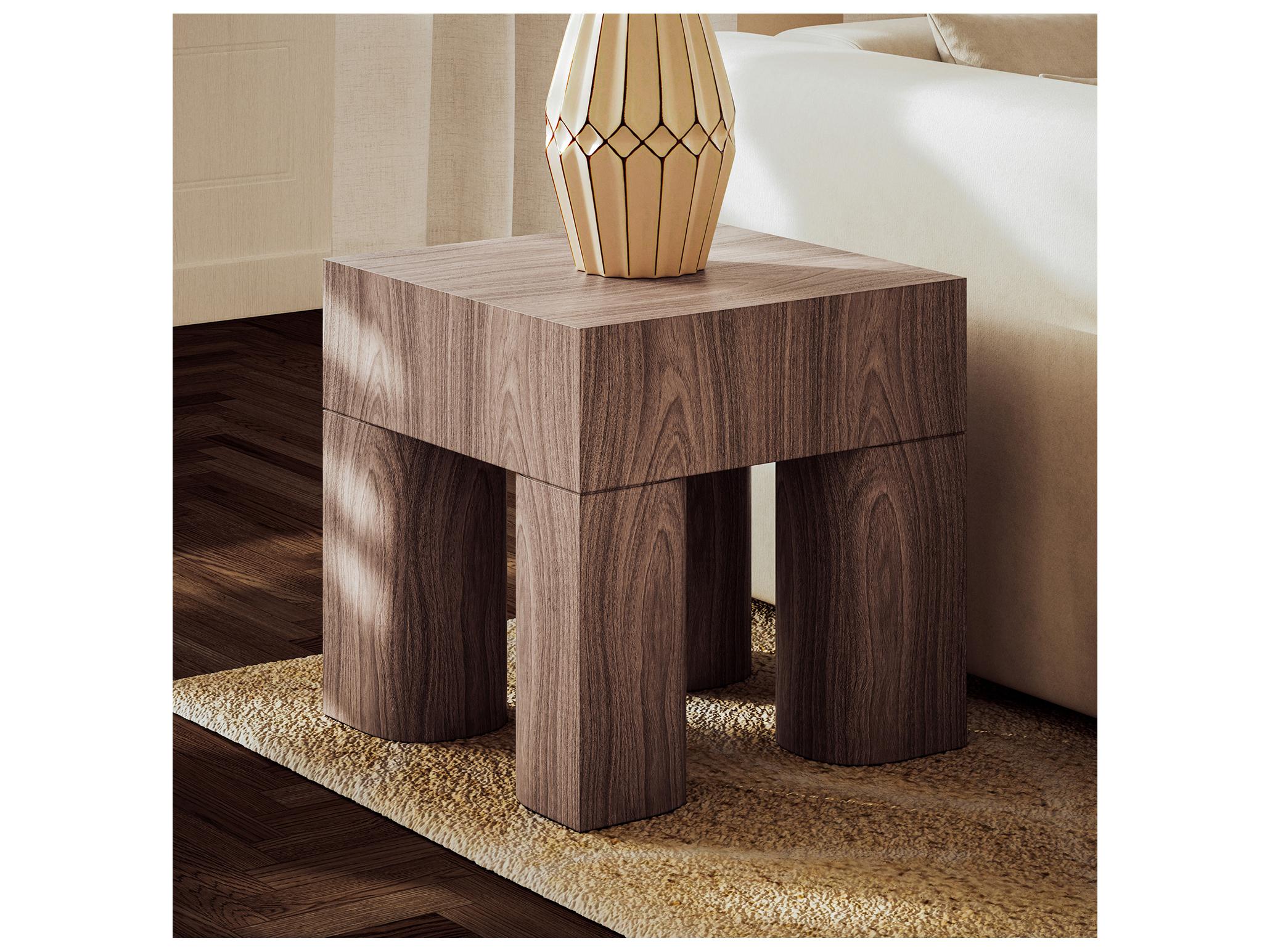 Urbia Eka Square Wood Walnut End Table