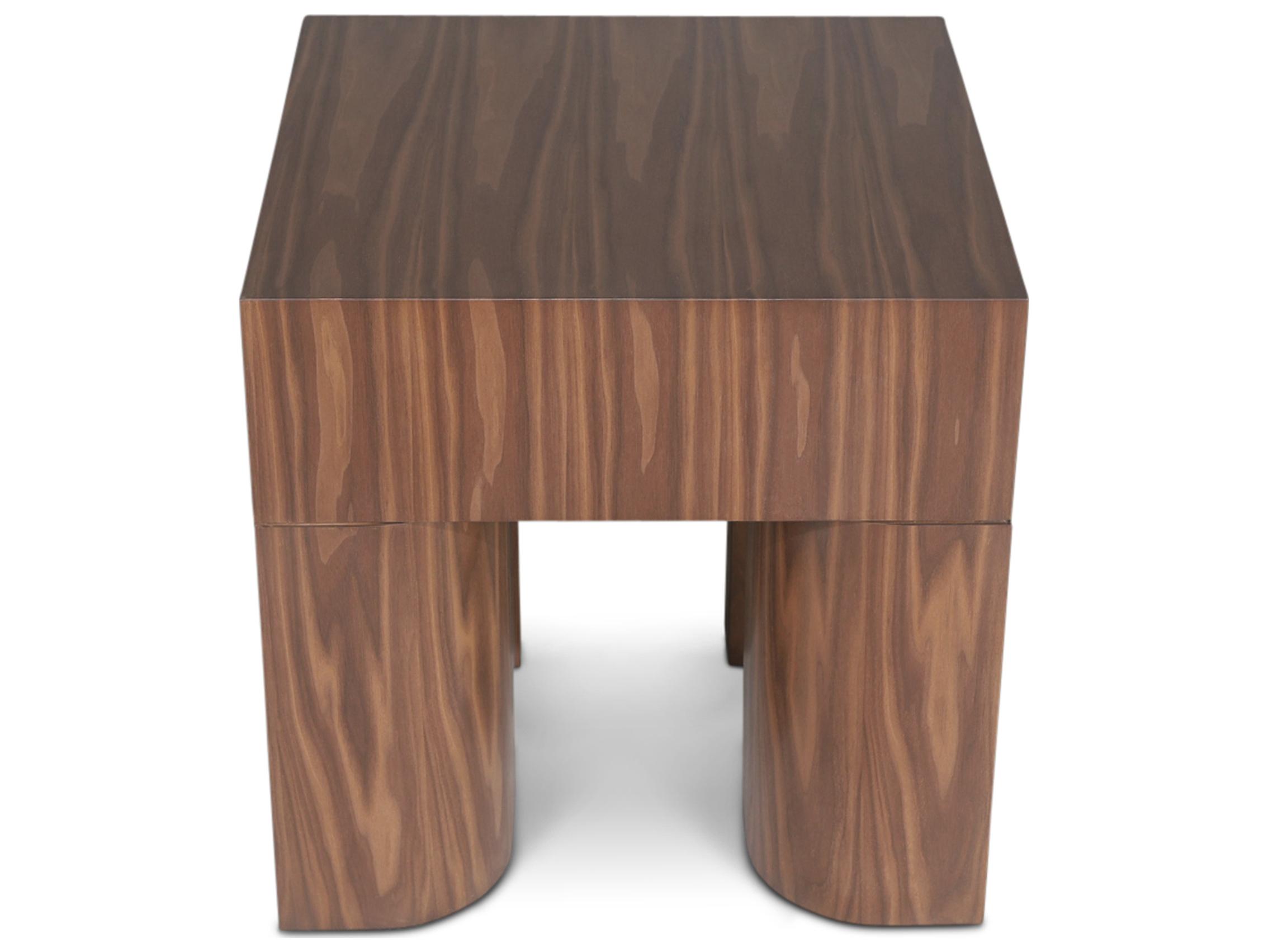 Urbia Eka Square Wood Walnut End Table
