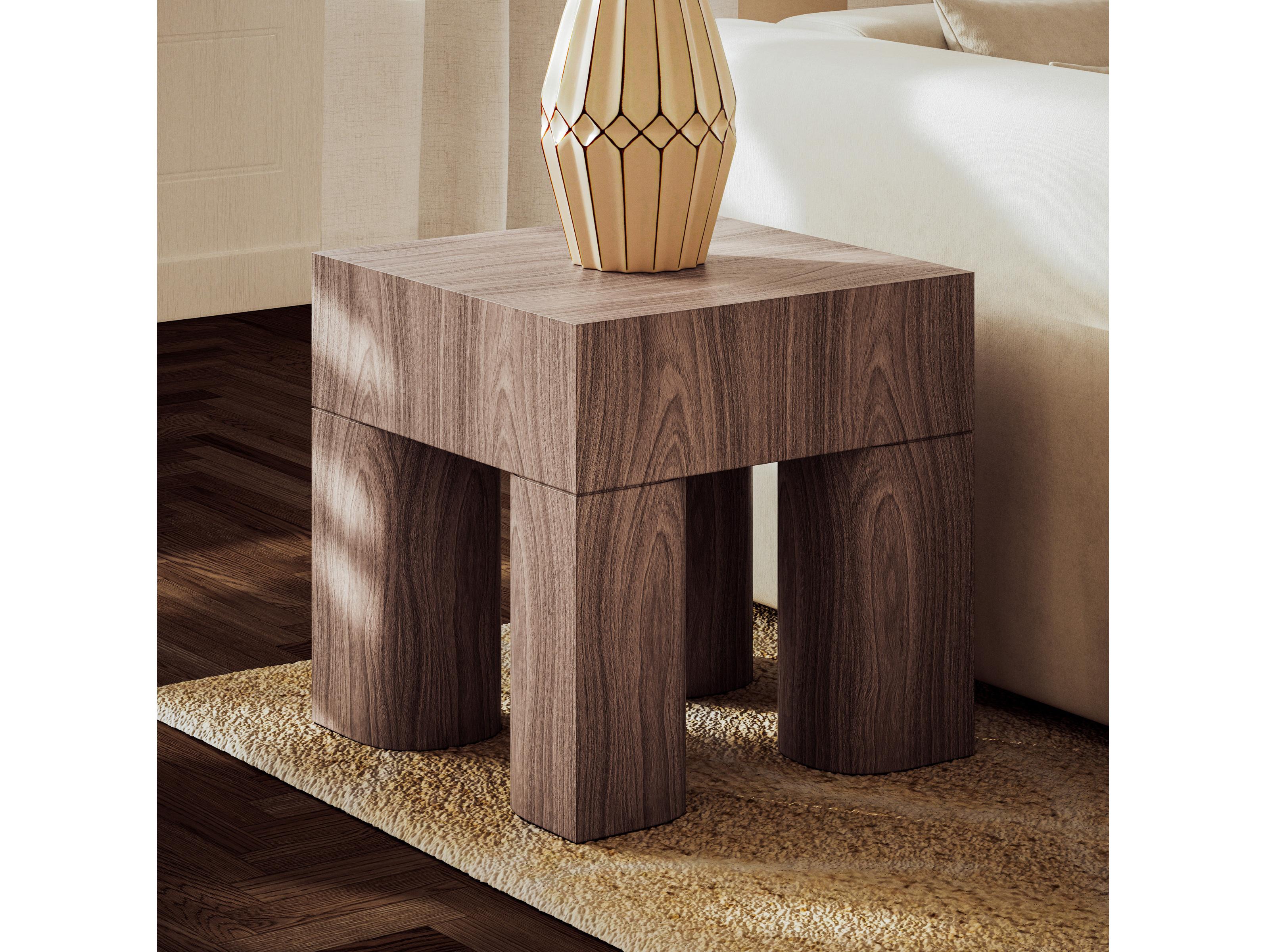 Urbia Eka Square Wood Walnut End Table