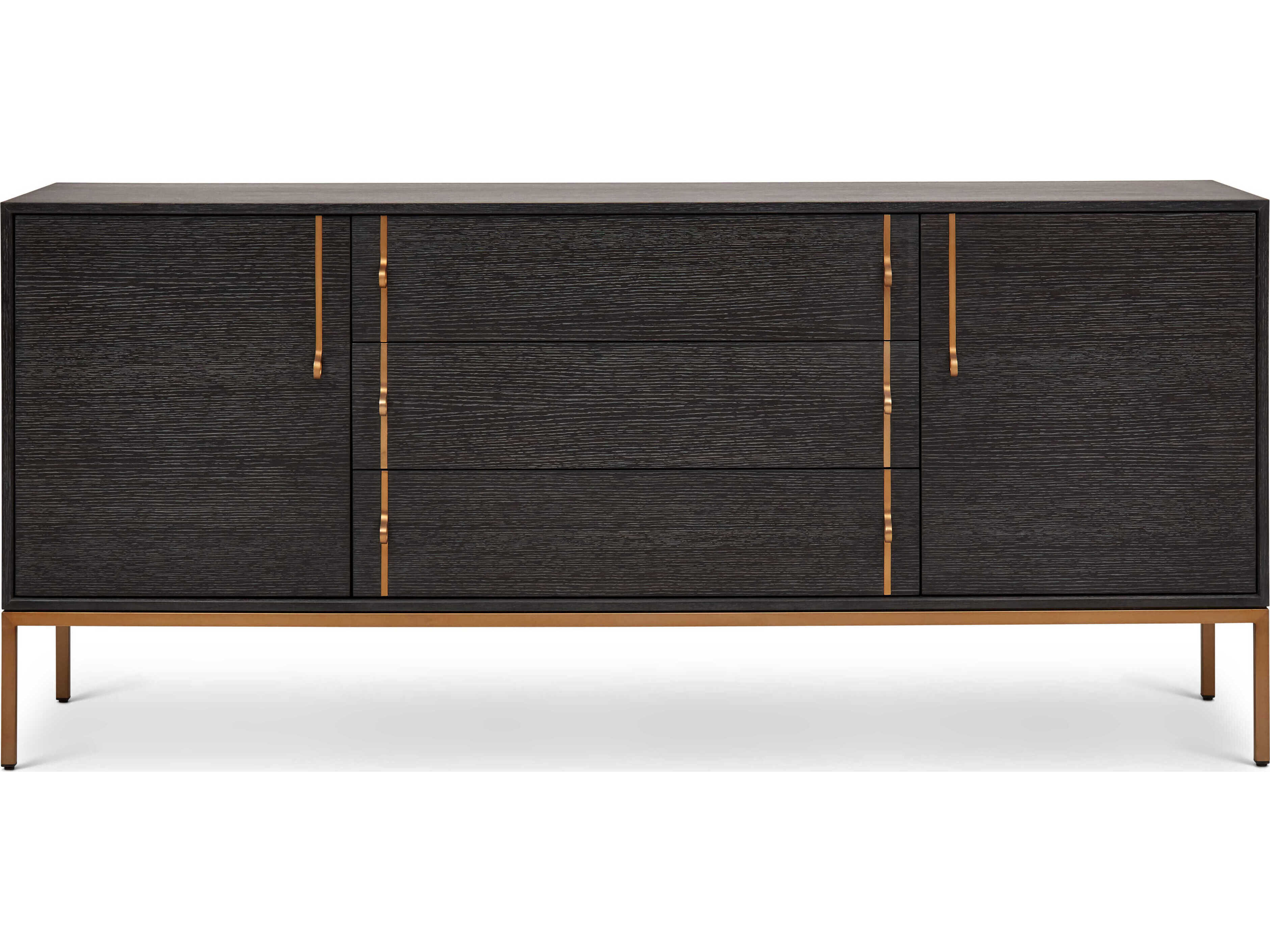 Urbia Ie Series 71" Oak Wood Charcoal Brass Sideboard