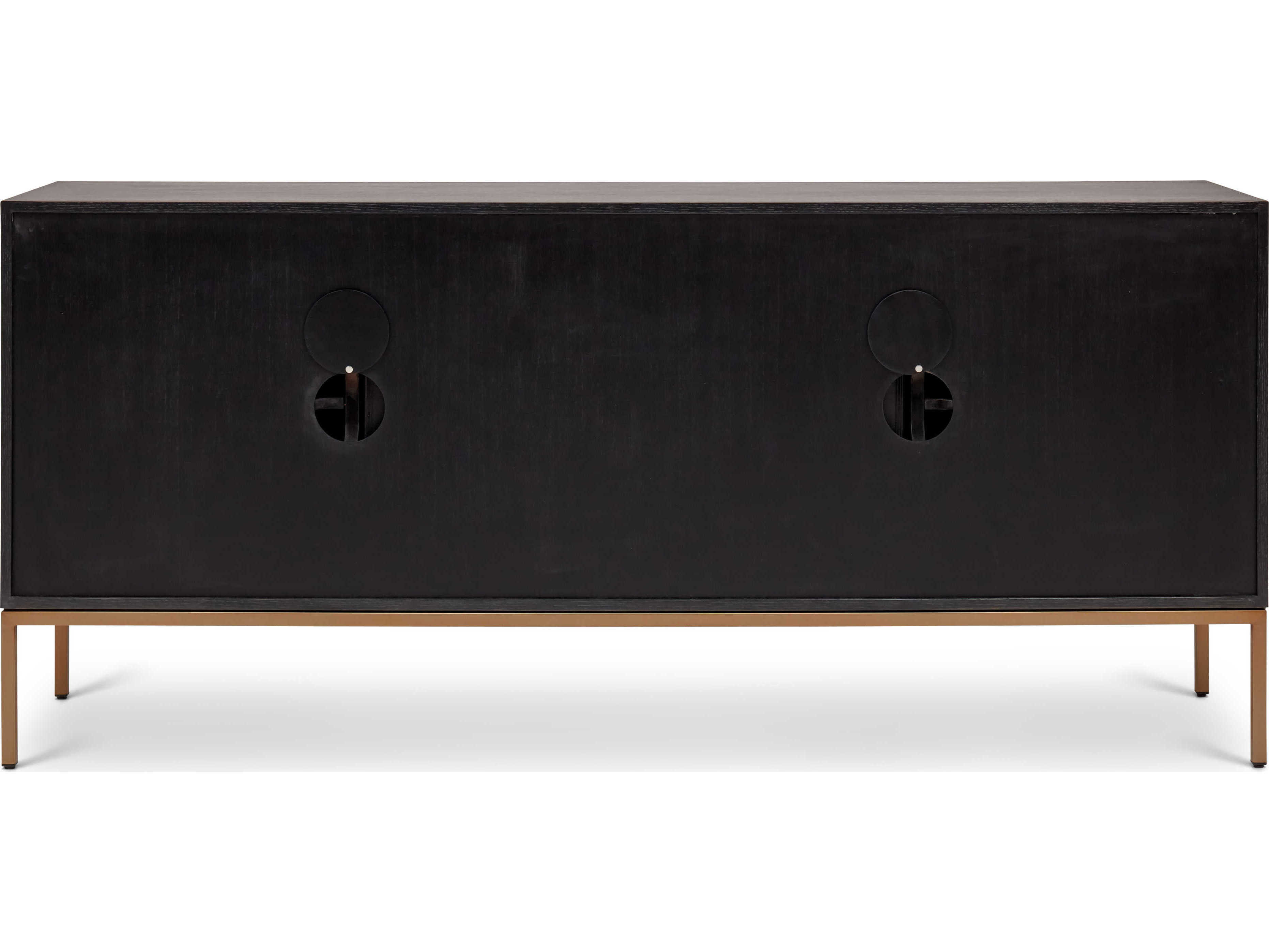 Urbia Ie Series 71" Oak Wood Charcoal Brass Sideboard