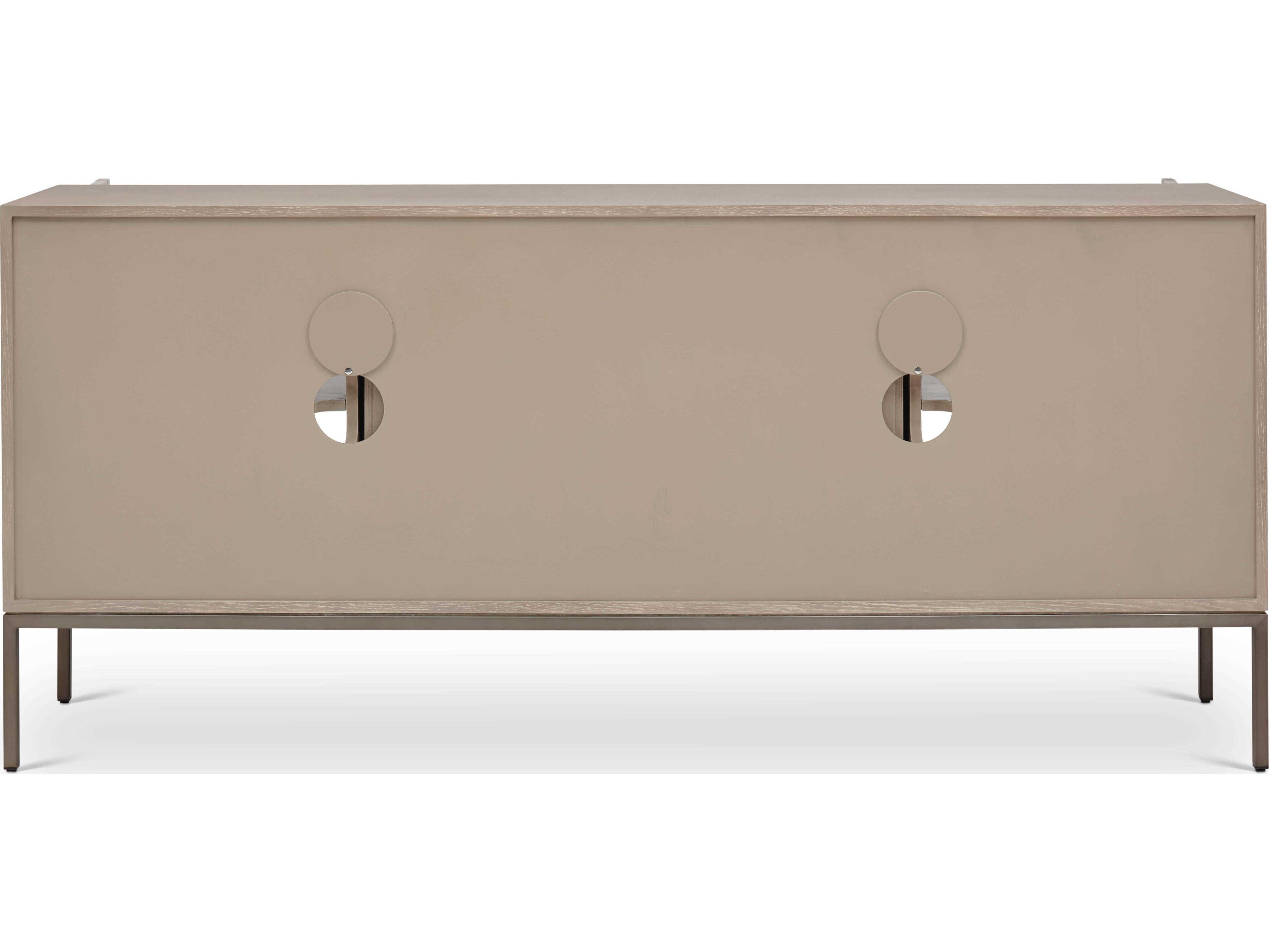 Urbia Ie Series 71" Oak Wood Taupe Grey Gun Metal Sideboard