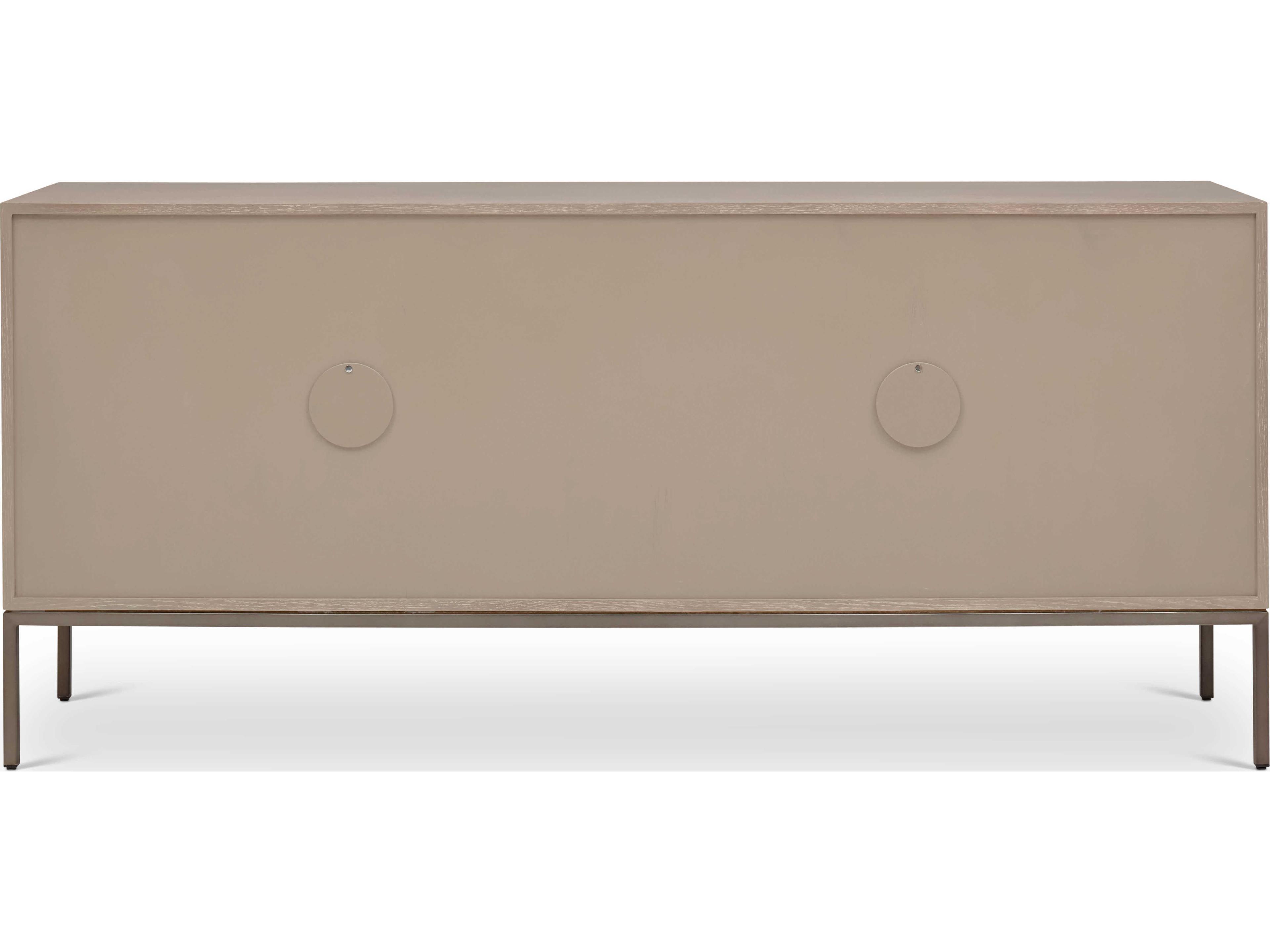 Urbia Ie Series 71" Oak Wood Taupe Grey Gun Metal Sideboard