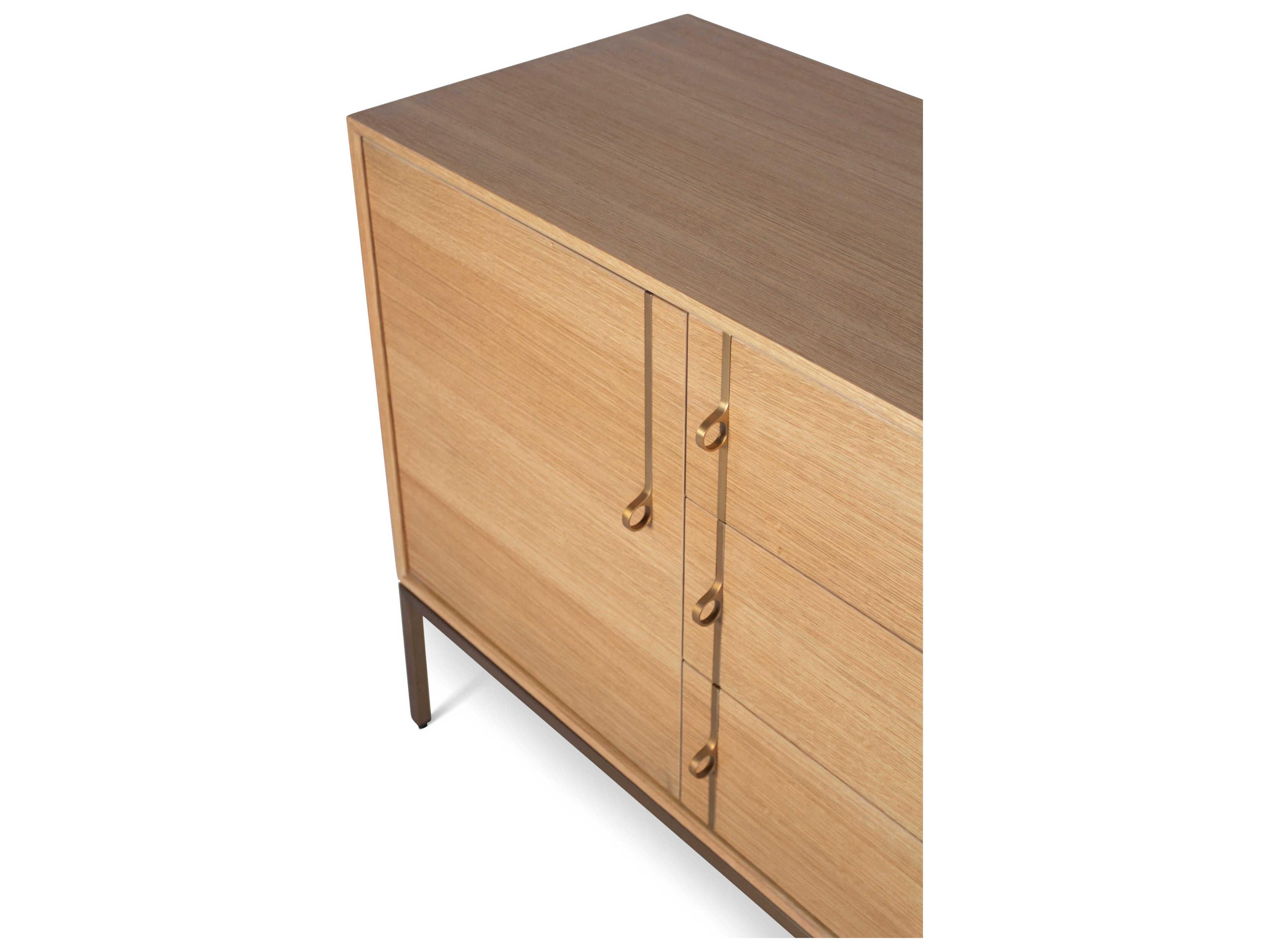 Urbia Ie Series Holly 71" Oak Wood White Brass Sideboard