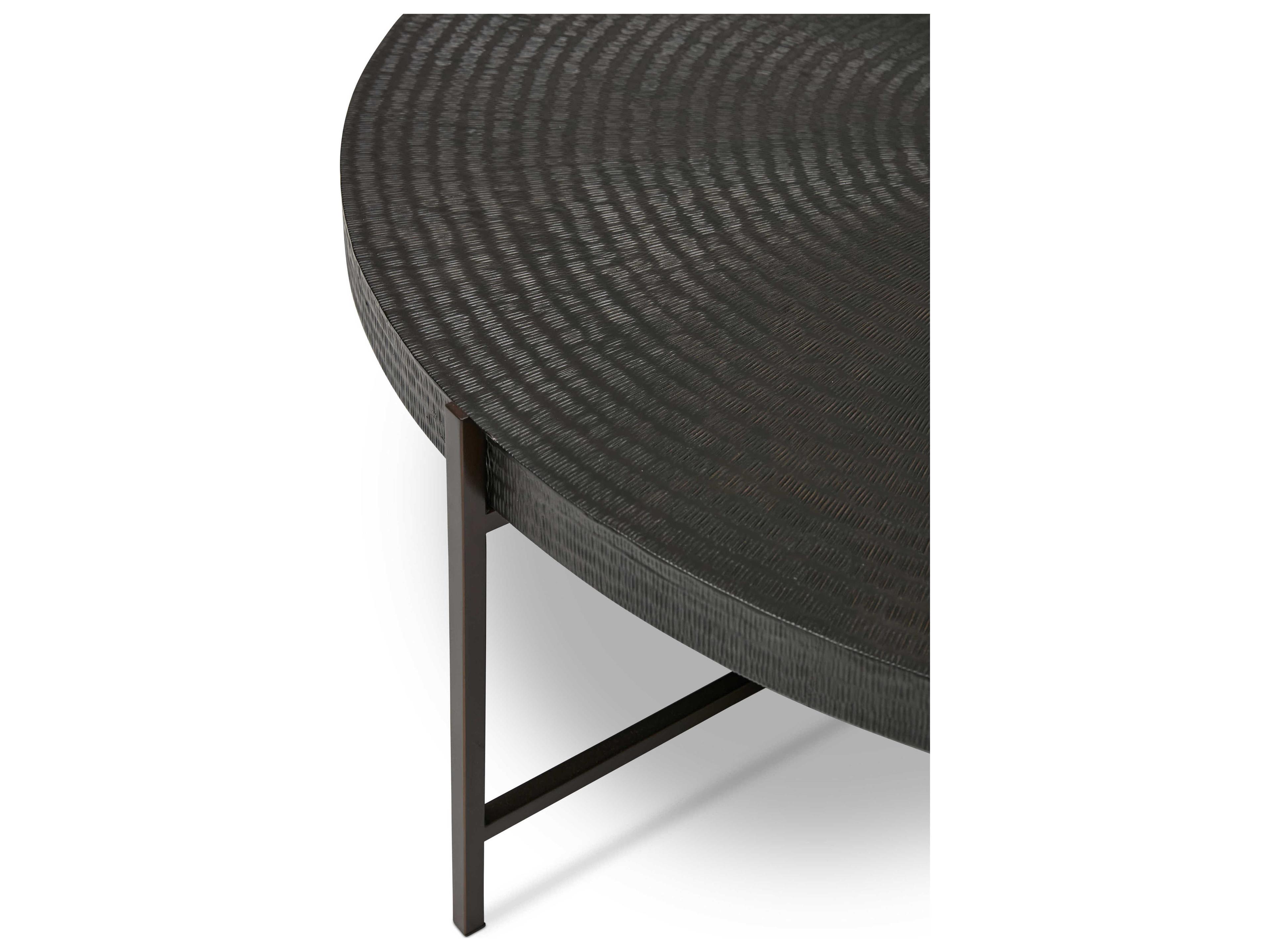 Urbia Ie Series Round Metal Antique Copper Bronze Coffee Table