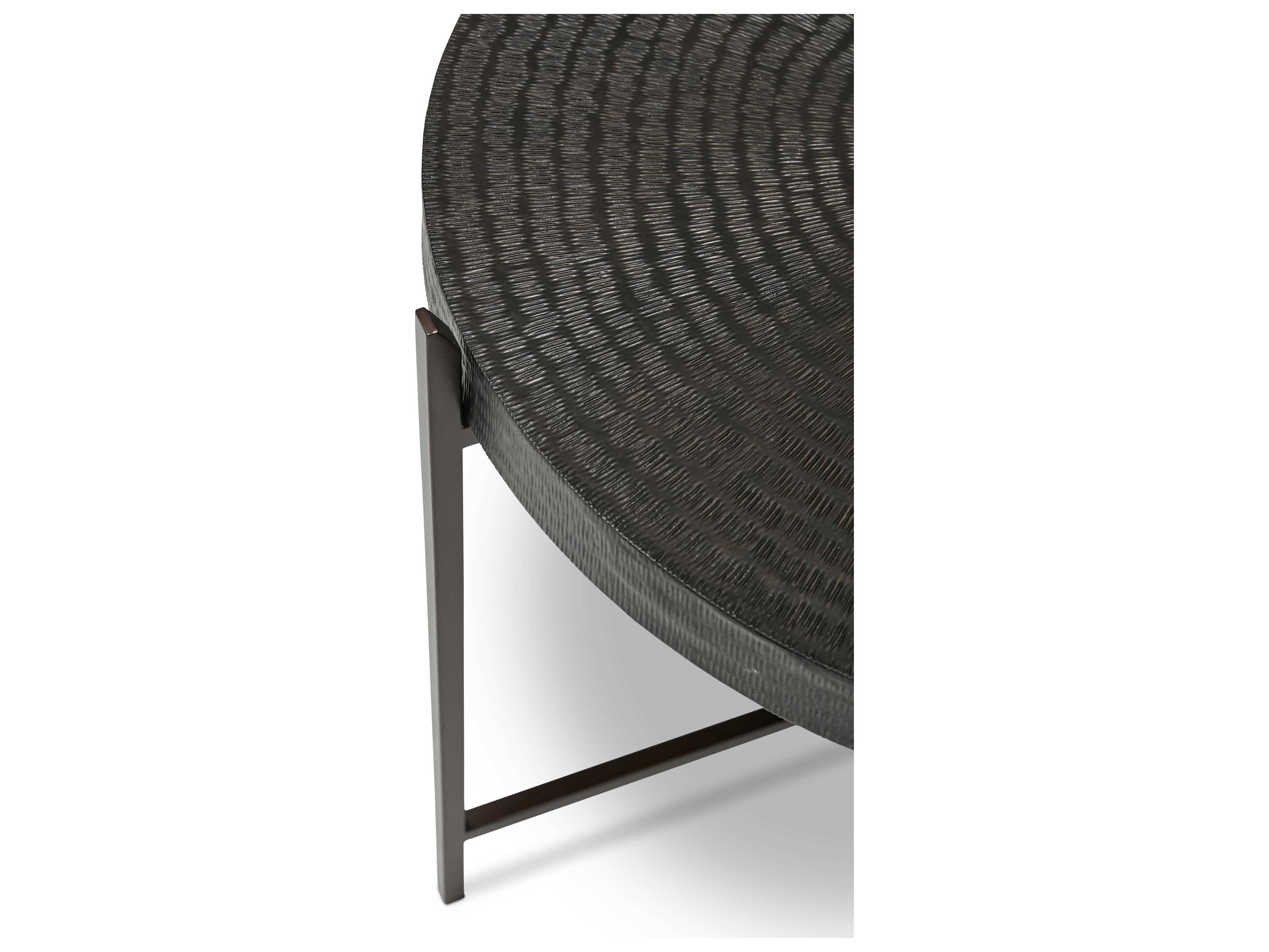 Urbia Ie Series Round Metal Antique Copper Bronze End Table