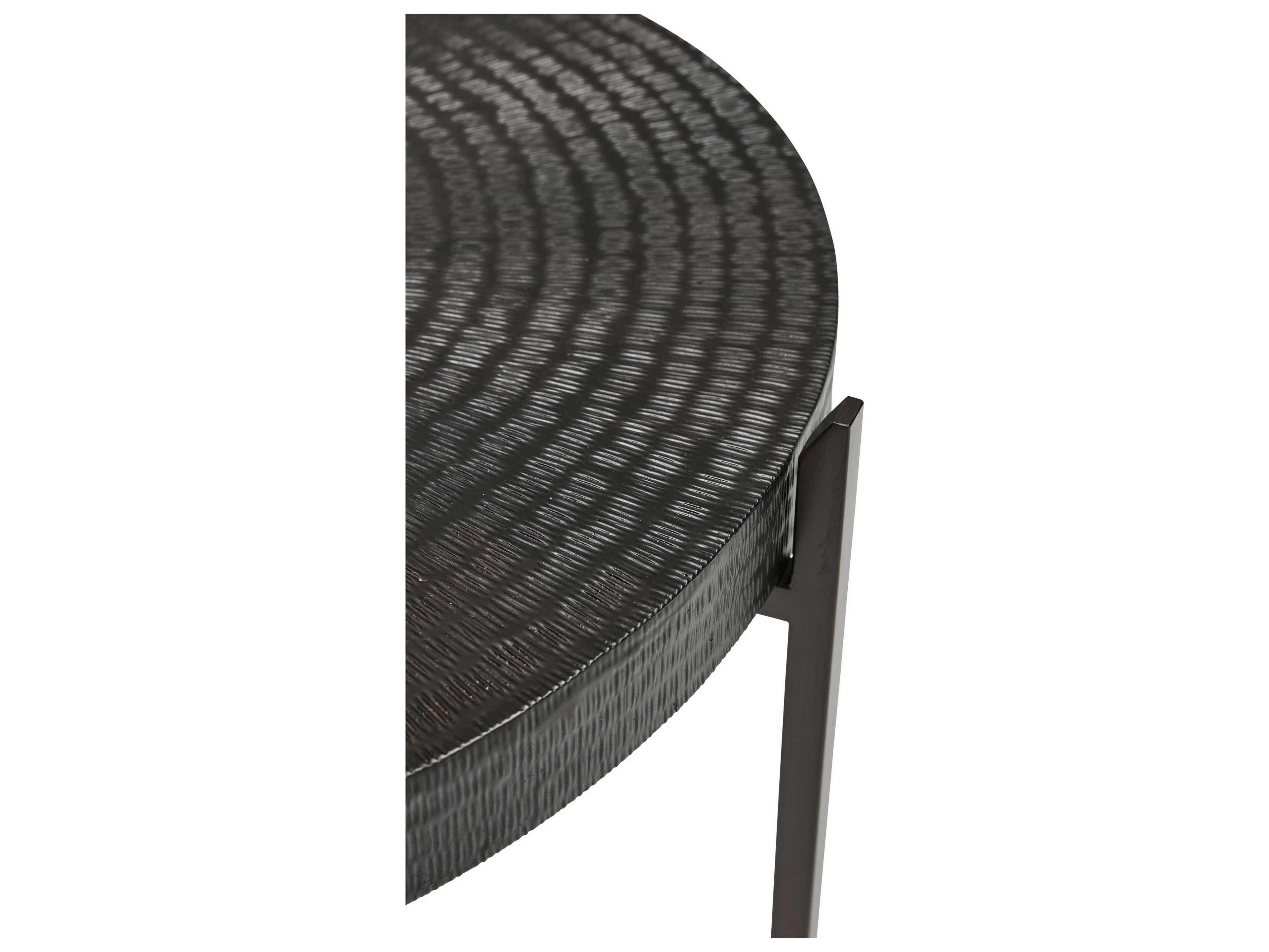 Urbia Ie Series Round Metal Antique Copper Bronze End Table