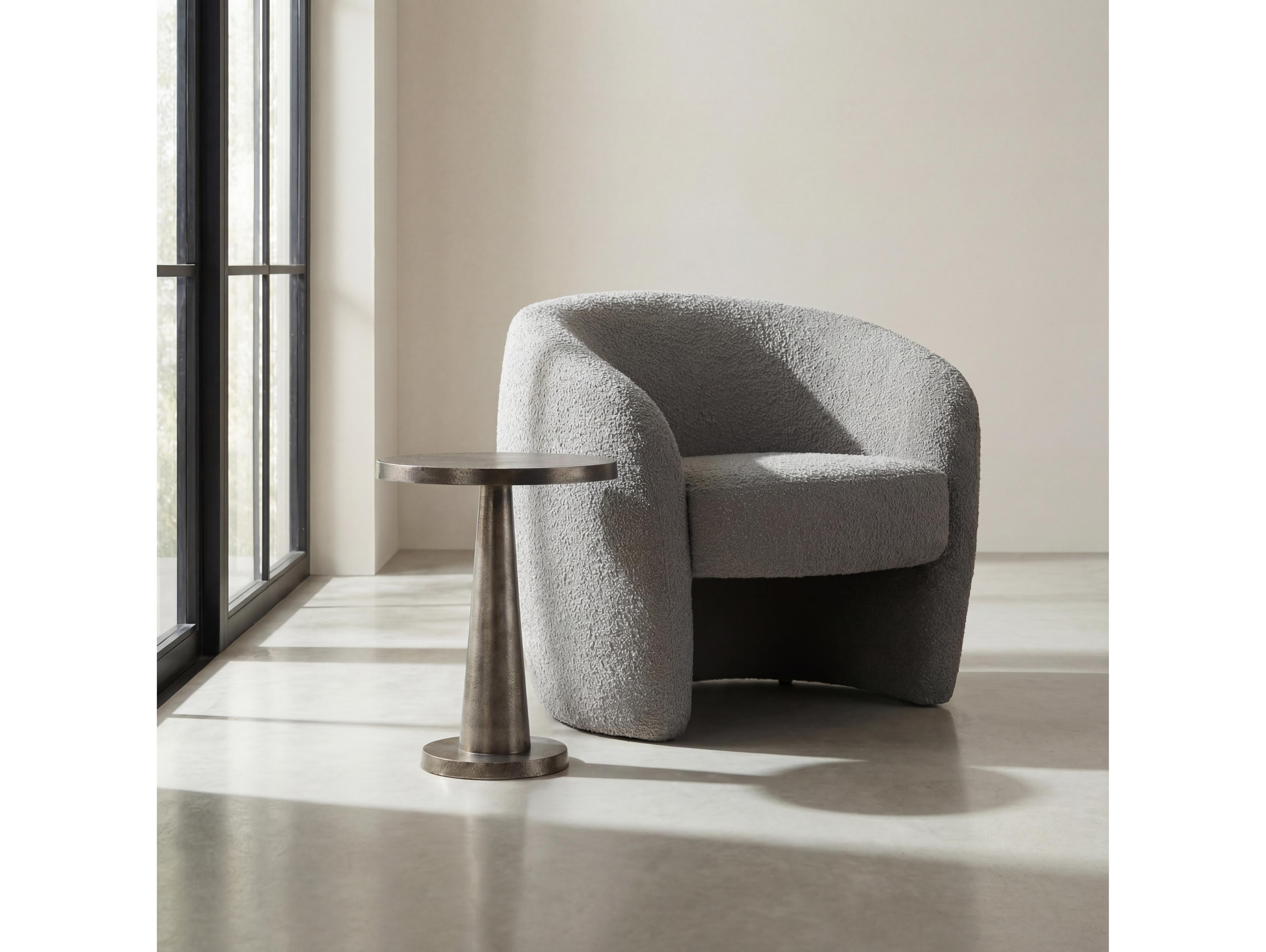 Urbia Elements Clark Round Metal Antique Nickel End Table