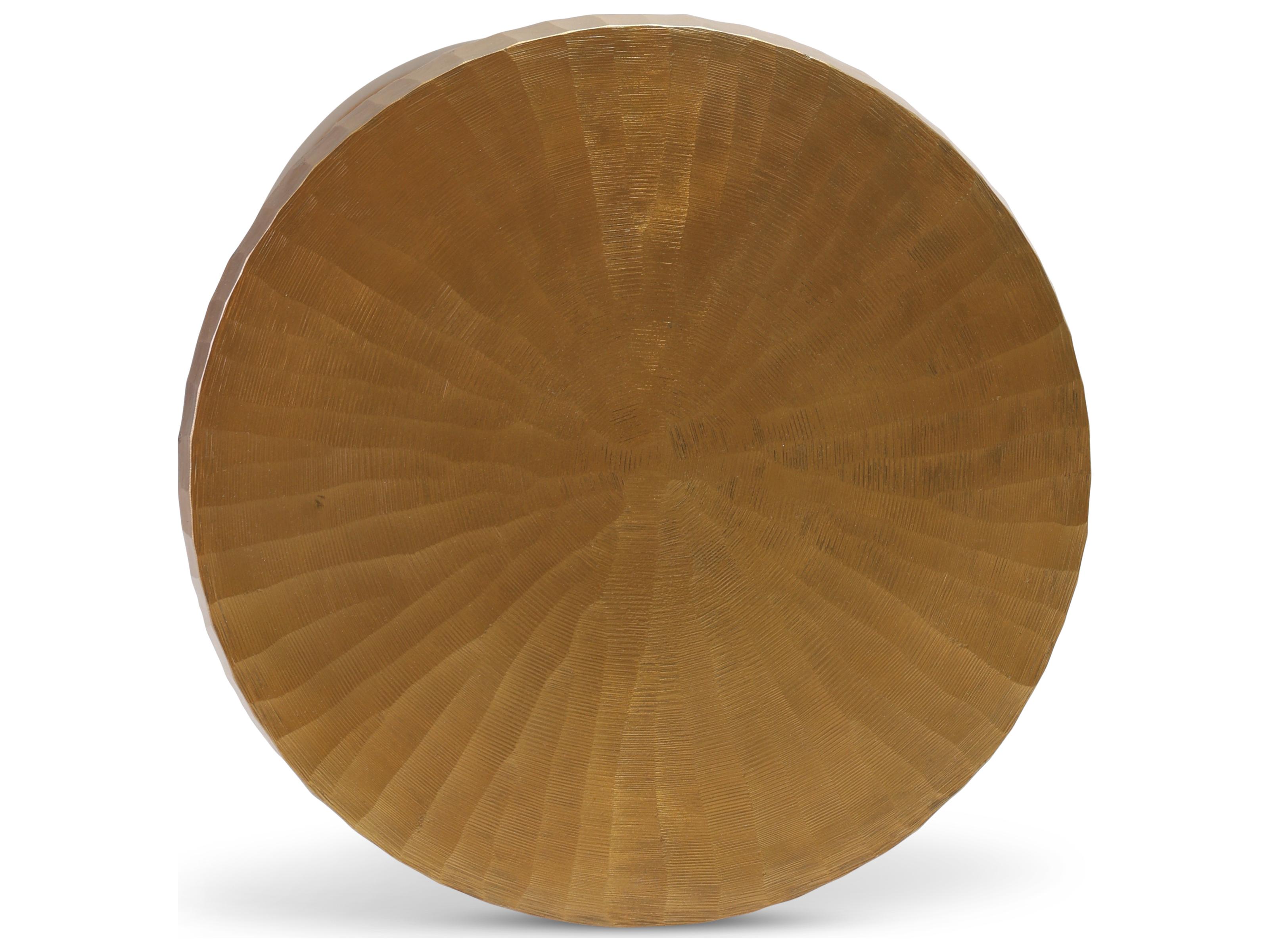 Urbia Elements Round Metal Antique Brass End Table