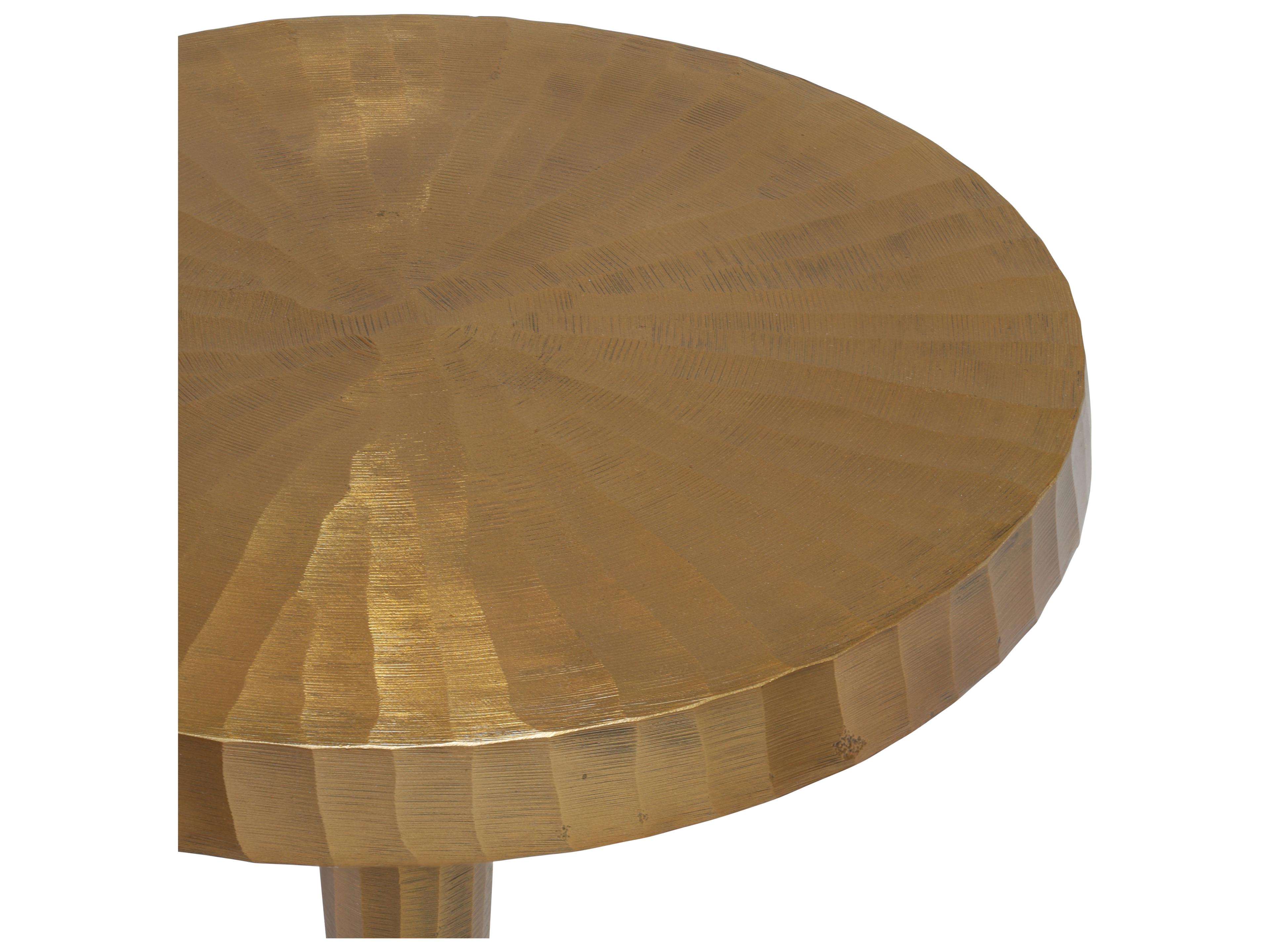 Urbia Elements Round Metal Antique Brass End Table