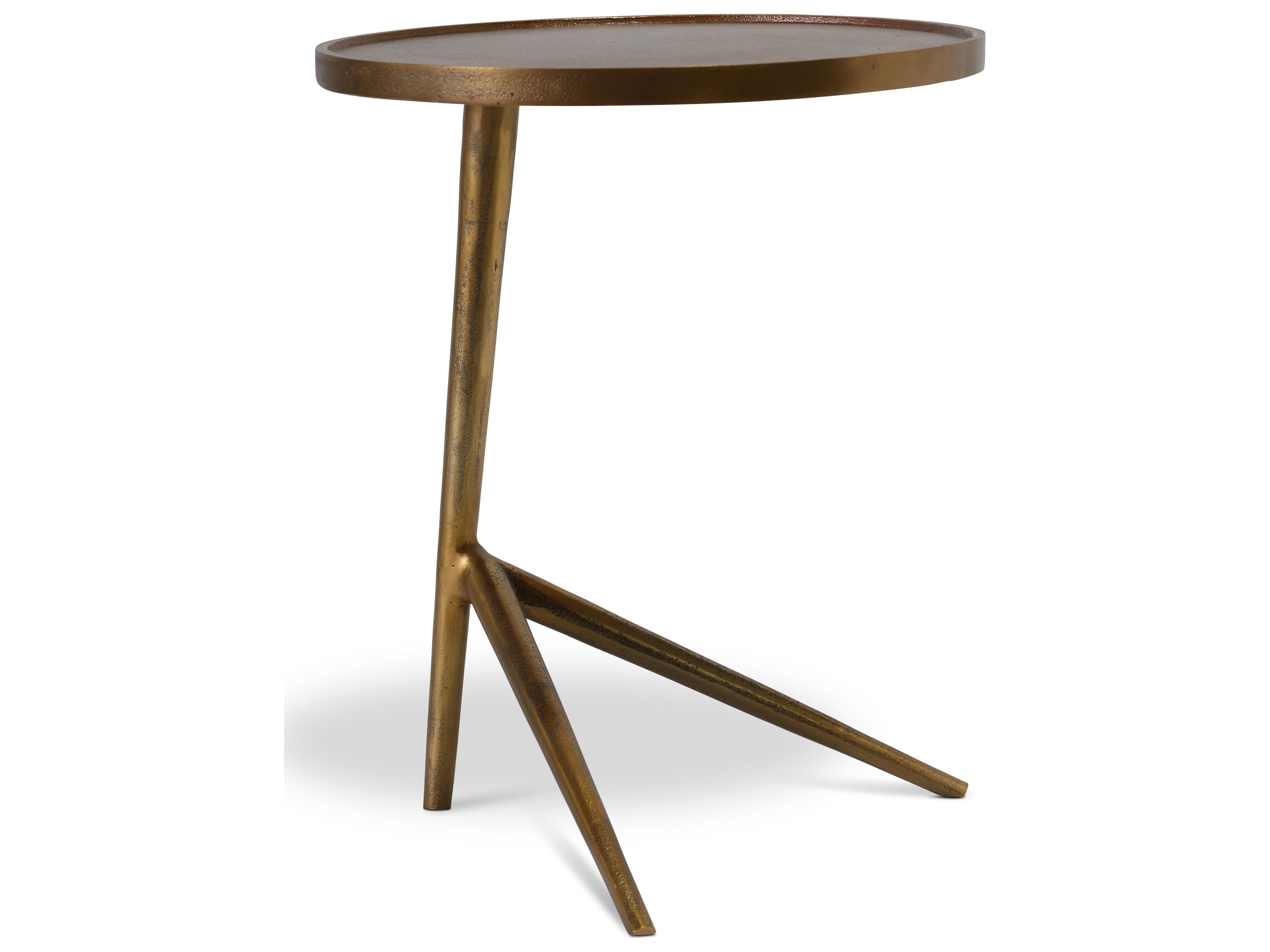 Urbia Elements Round Metal Antique Brass End Table