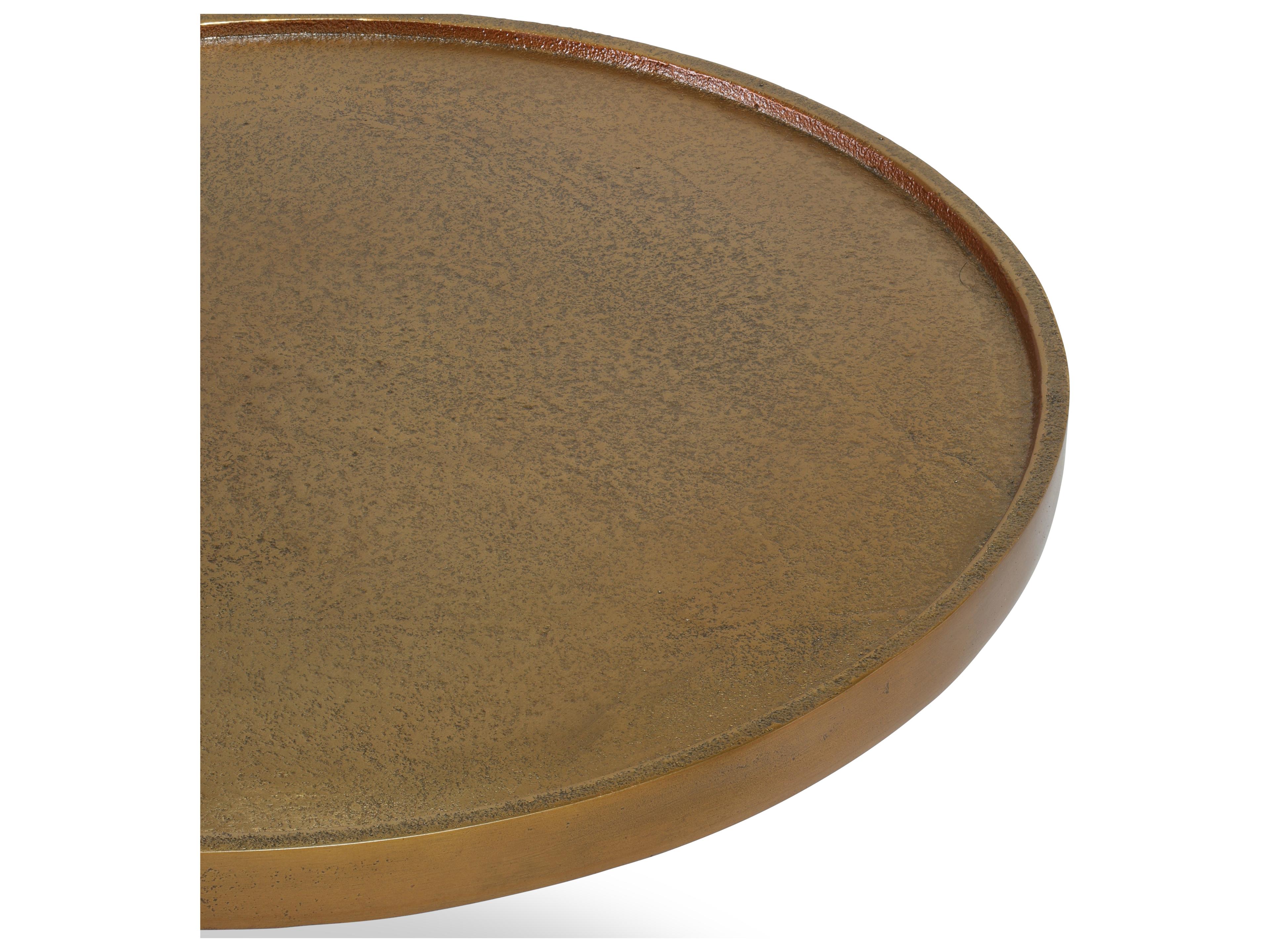 Urbia Elements Round Metal Antique Brass End Table