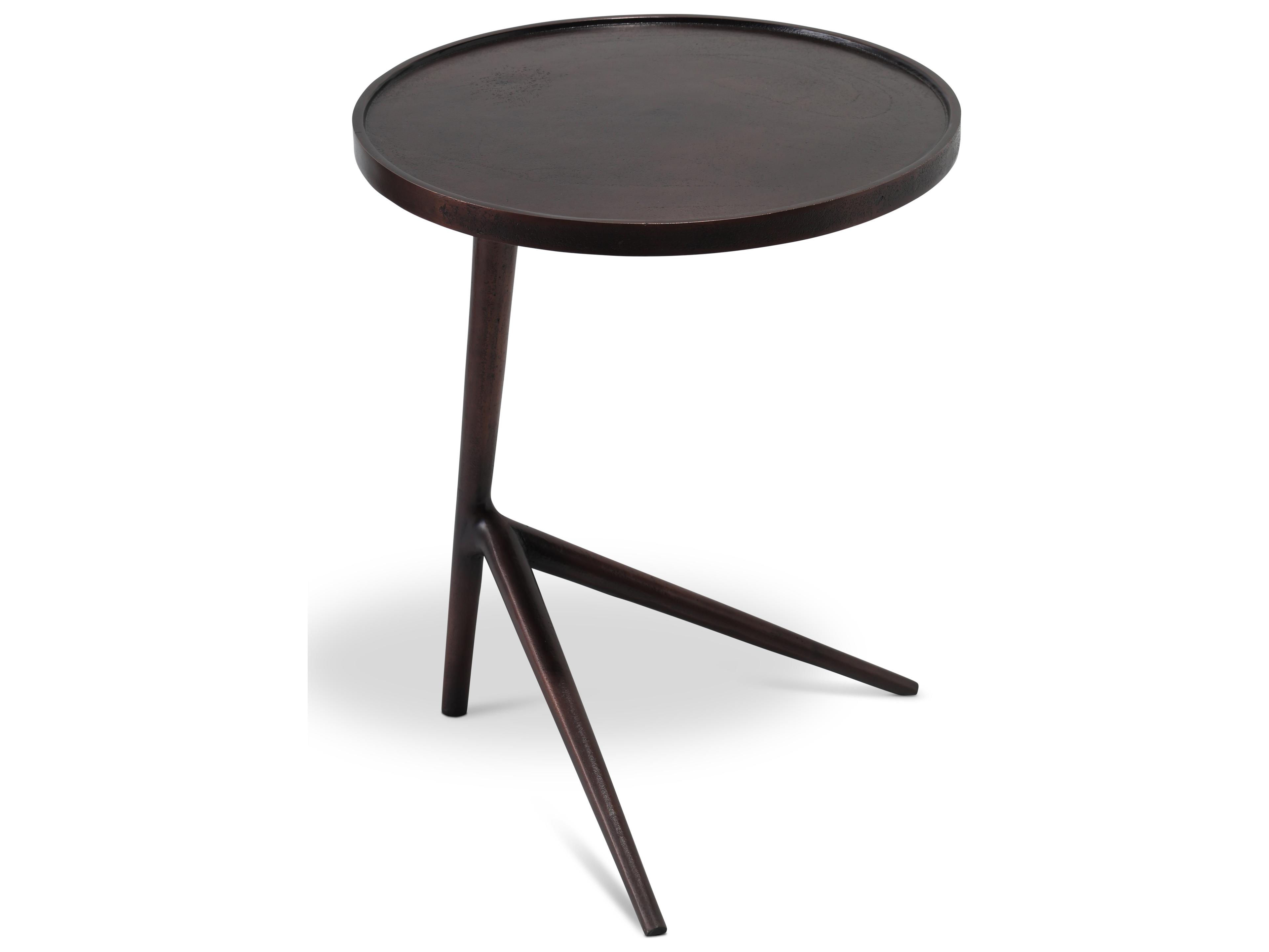 Urbia Elements Round Metal Antique Copper End Table