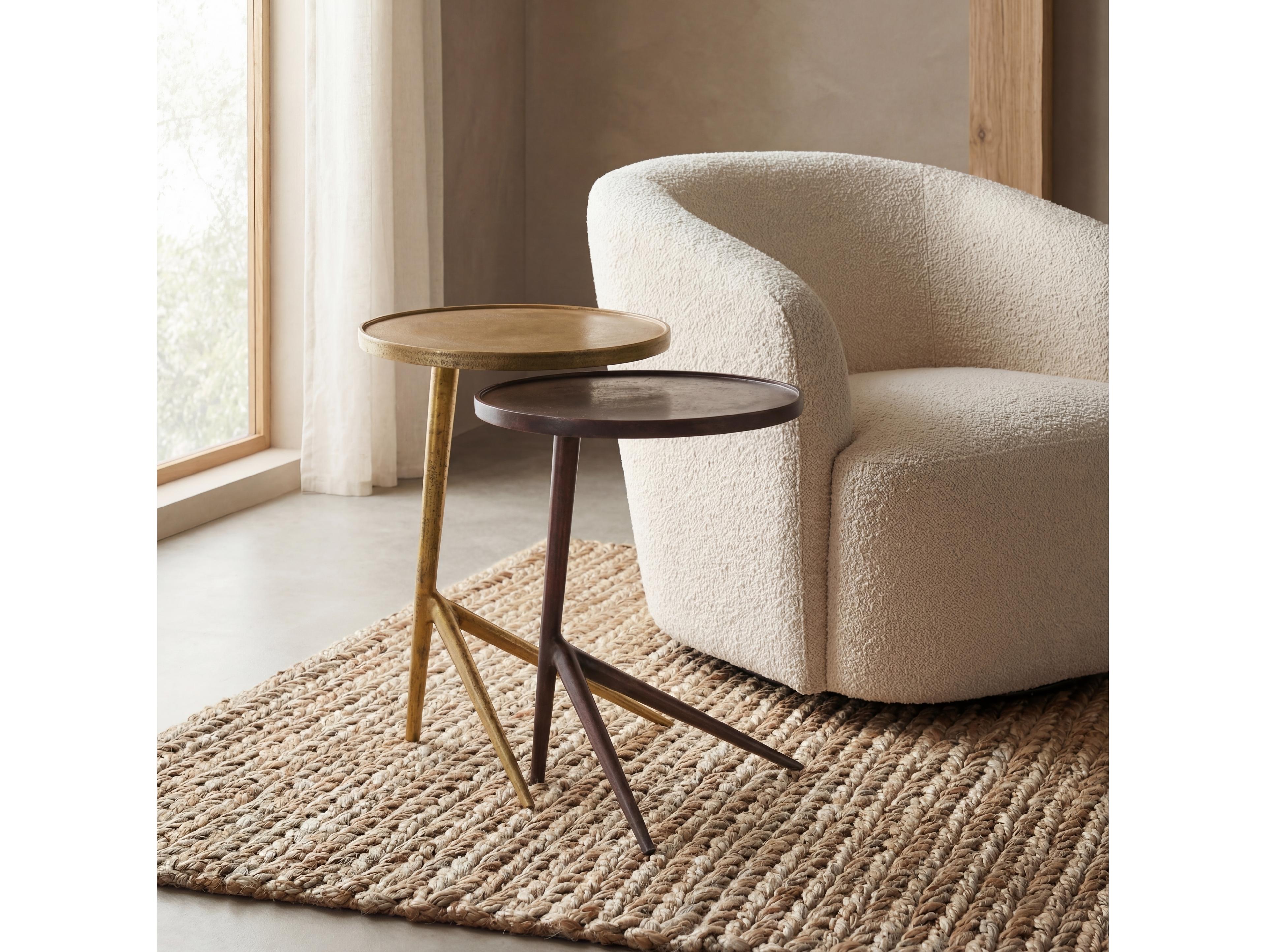 Urbia Elements Round Metal Antique Brass antique Copper End Table Nesting Set