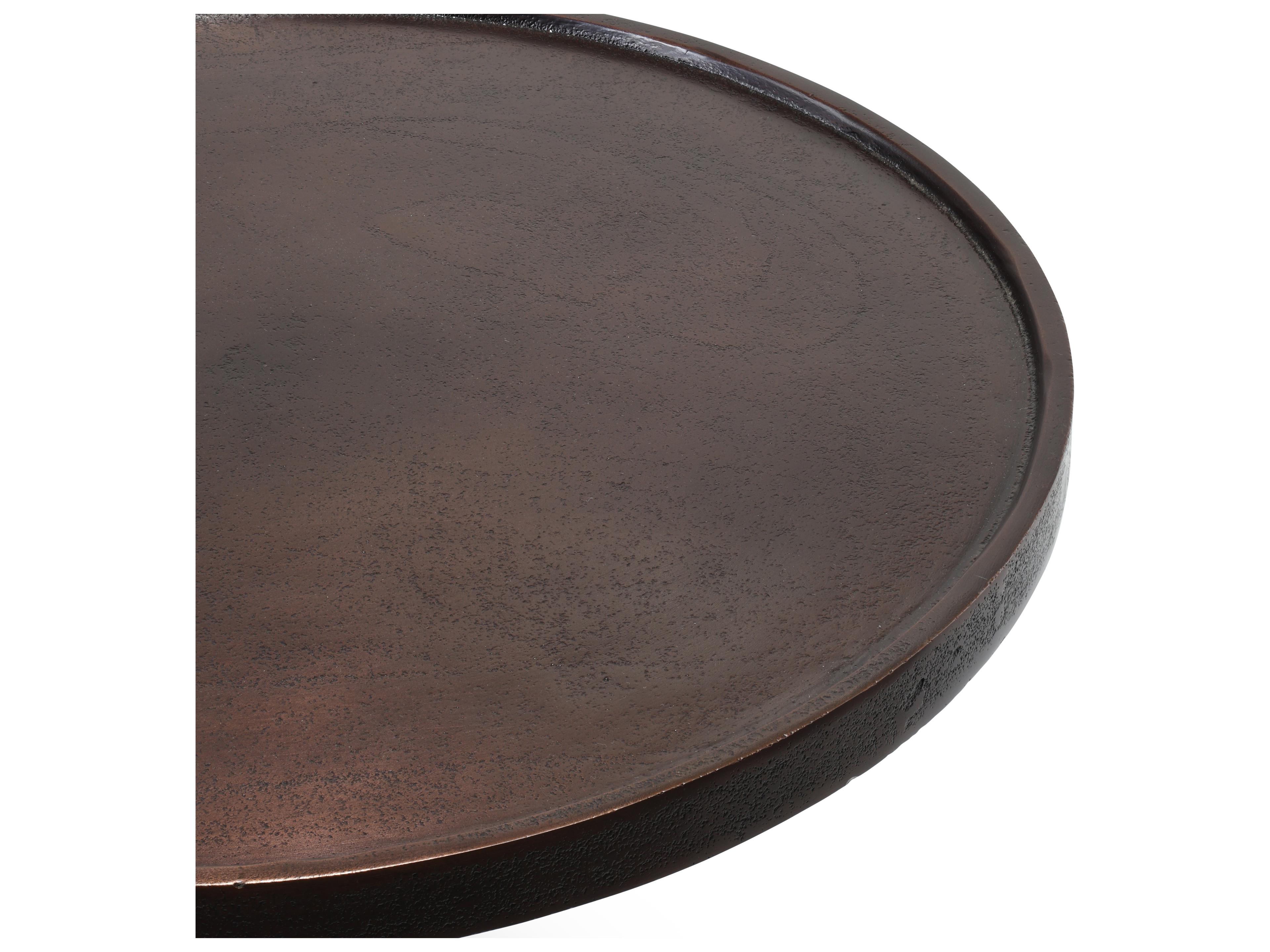 Urbia Elements Round Metal Antique Copper End Table