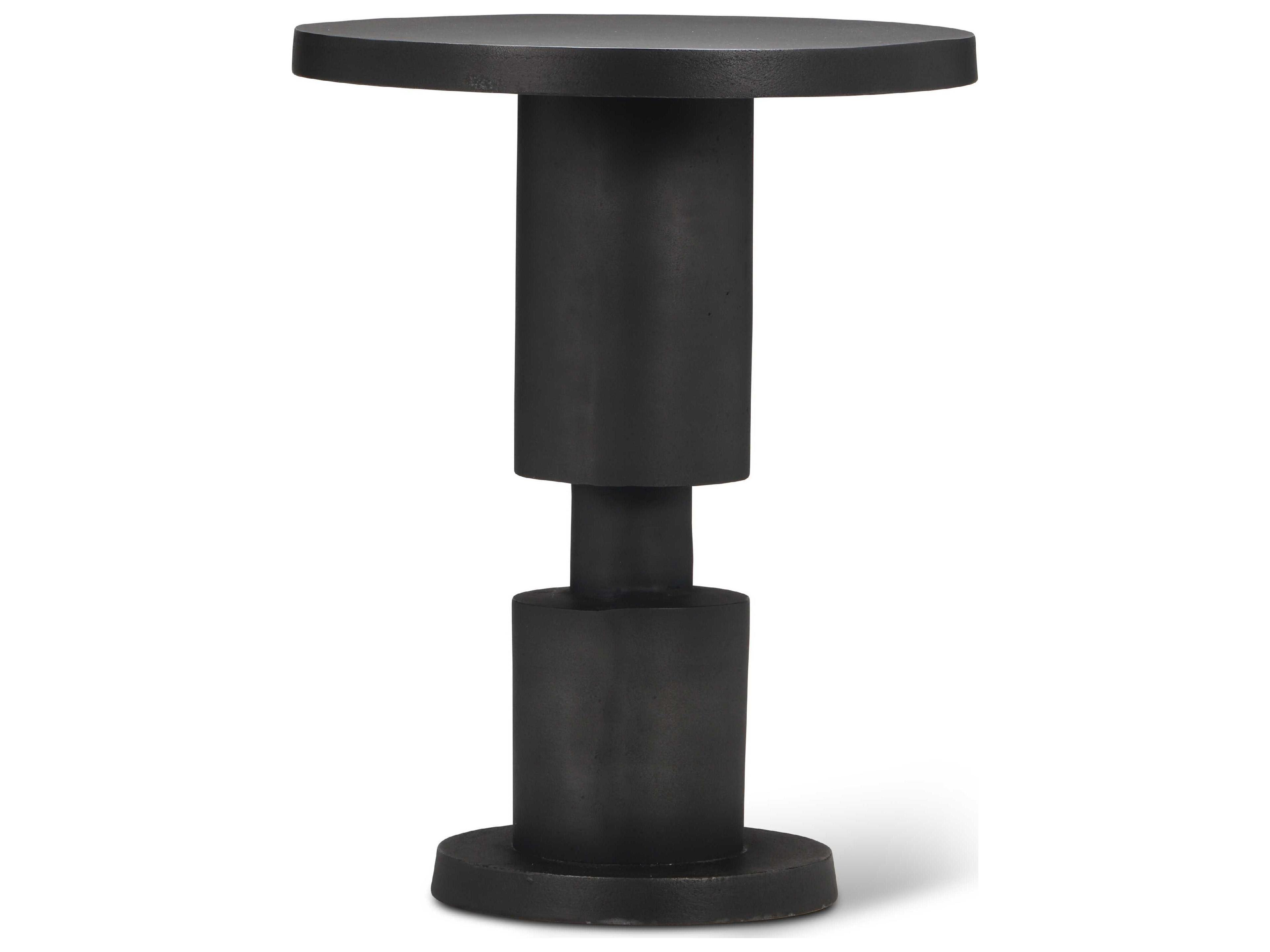 Urbia Elements Liam Round Metal Antique Zinc End Table