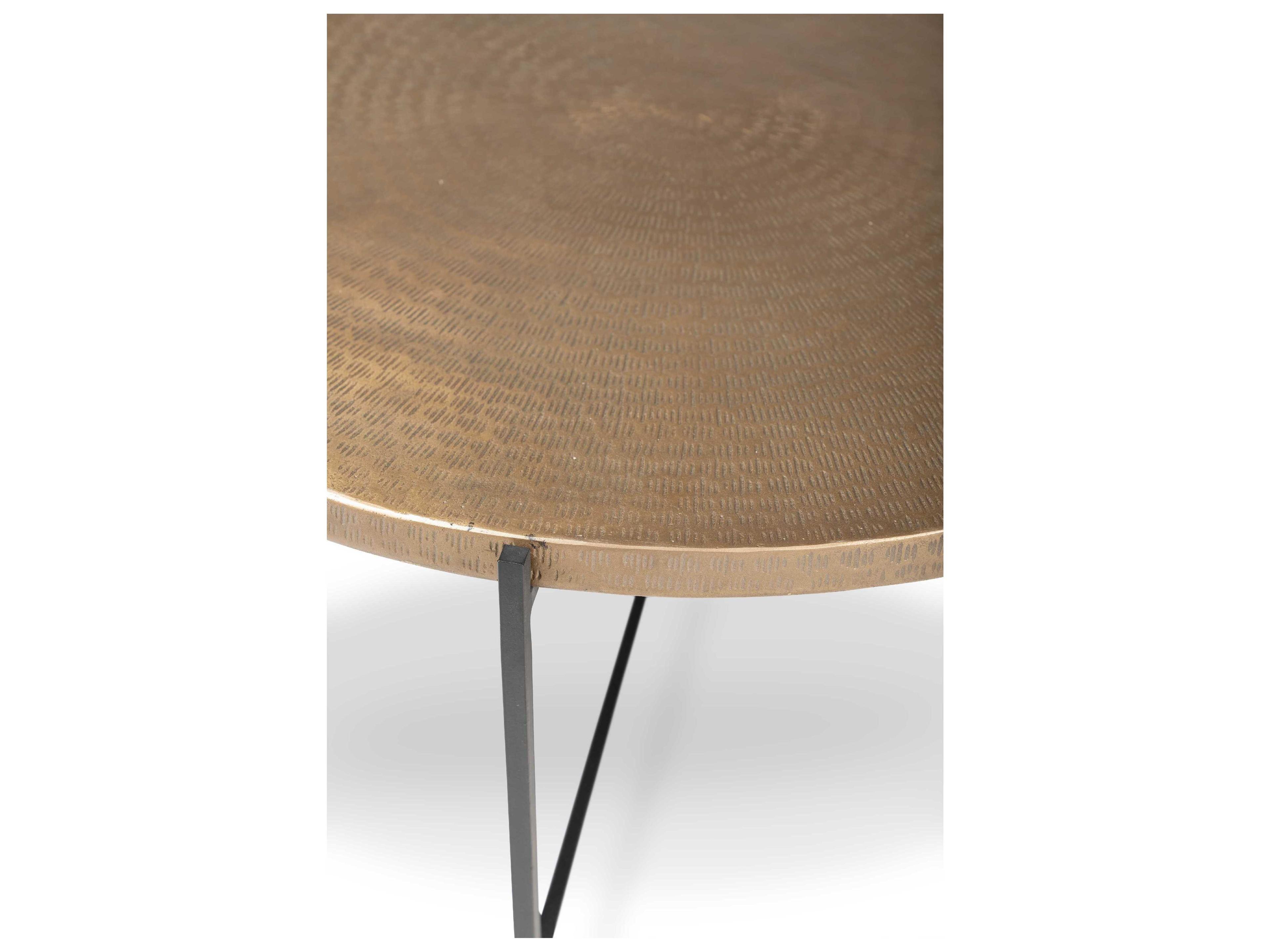 Urbia Elements Navi Round Metal Antique Brass Coffee Table
