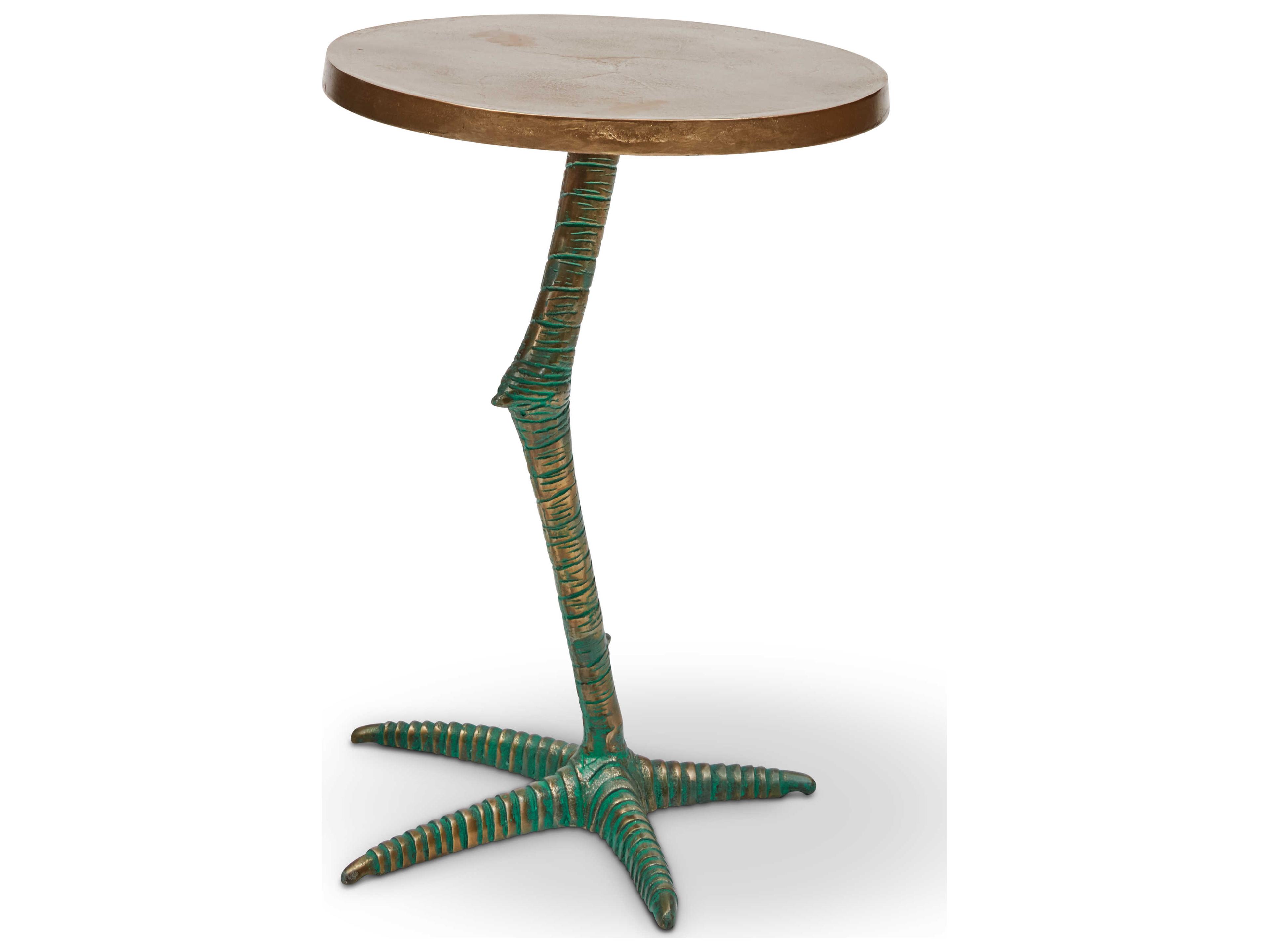 Urbia Elements Round Metal Antique Brass End Table