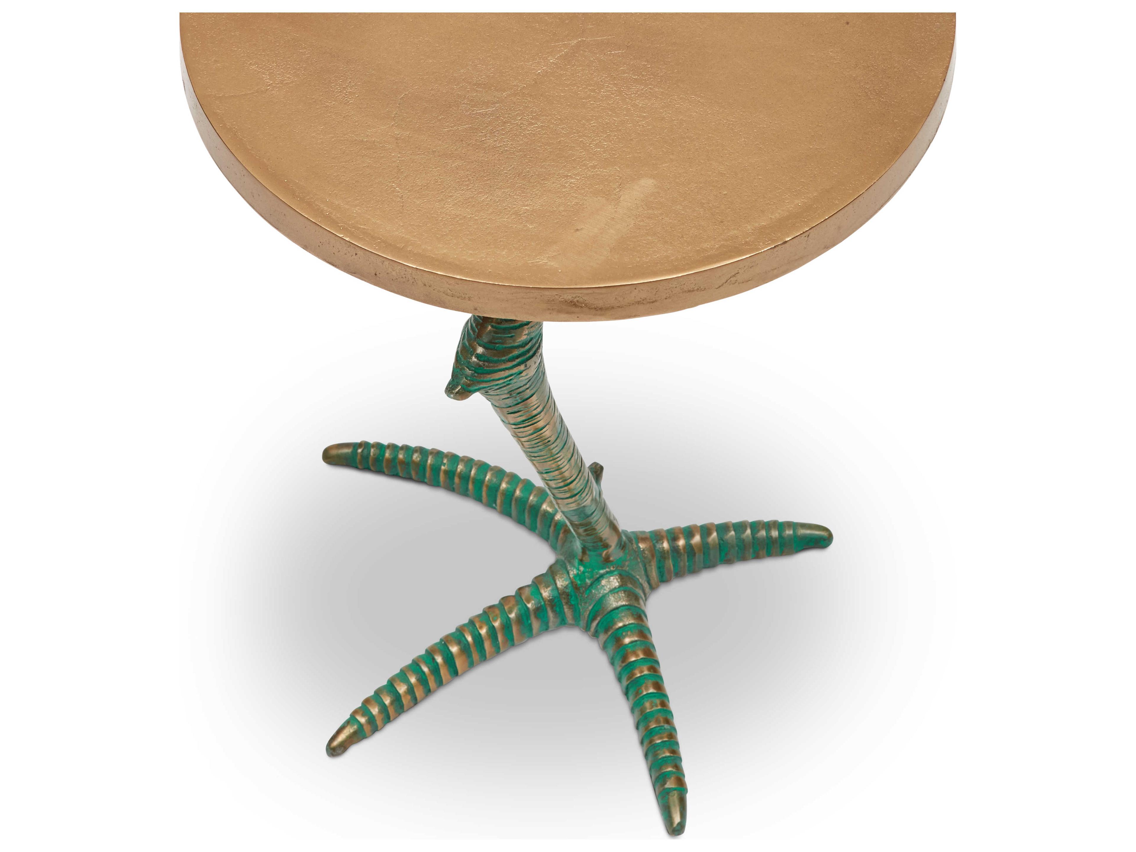 Urbia Elements Round Metal Antique Brass End Table