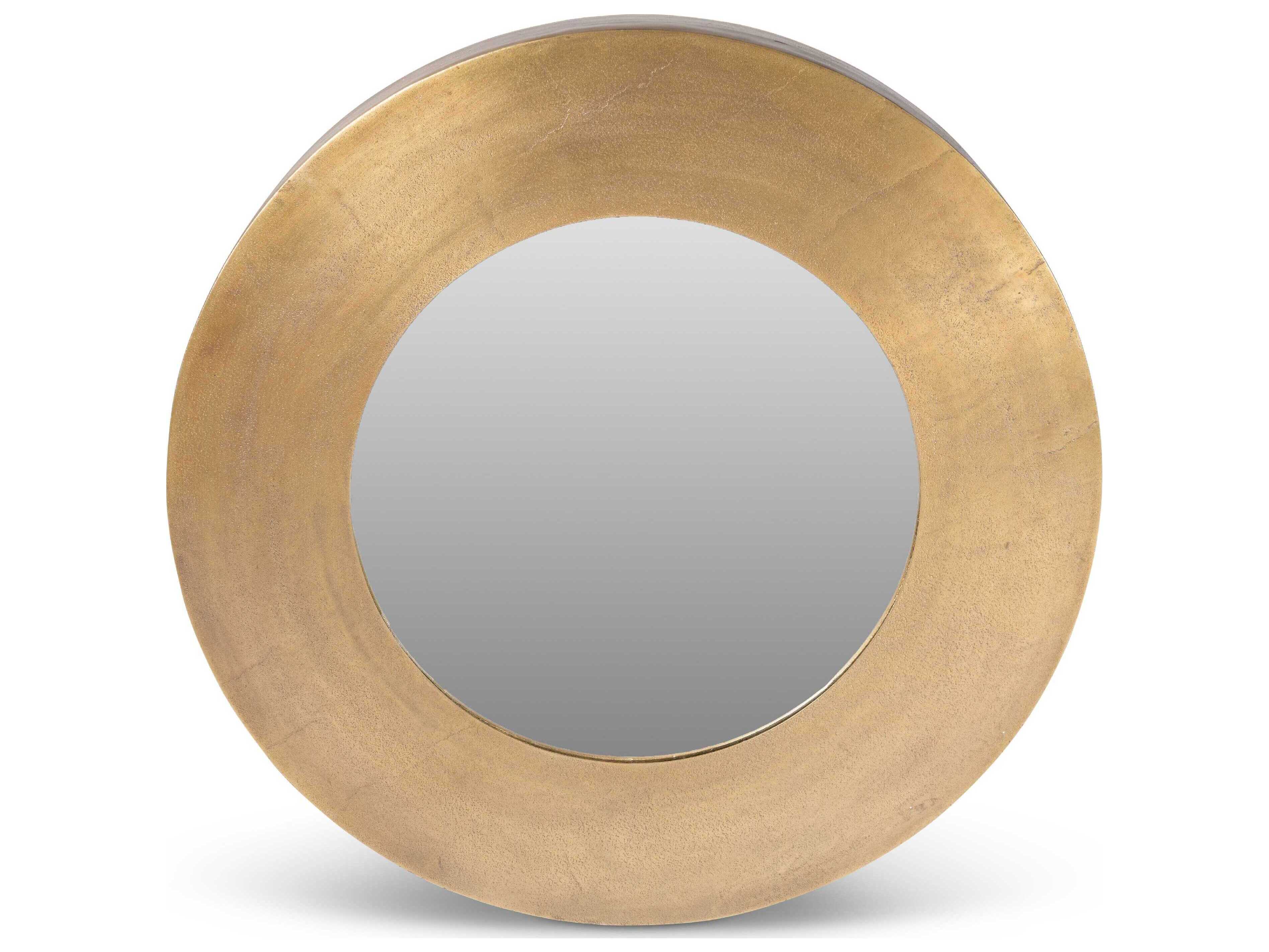 Urbia Elements Rahi Round Antique Brass Wall Mirror