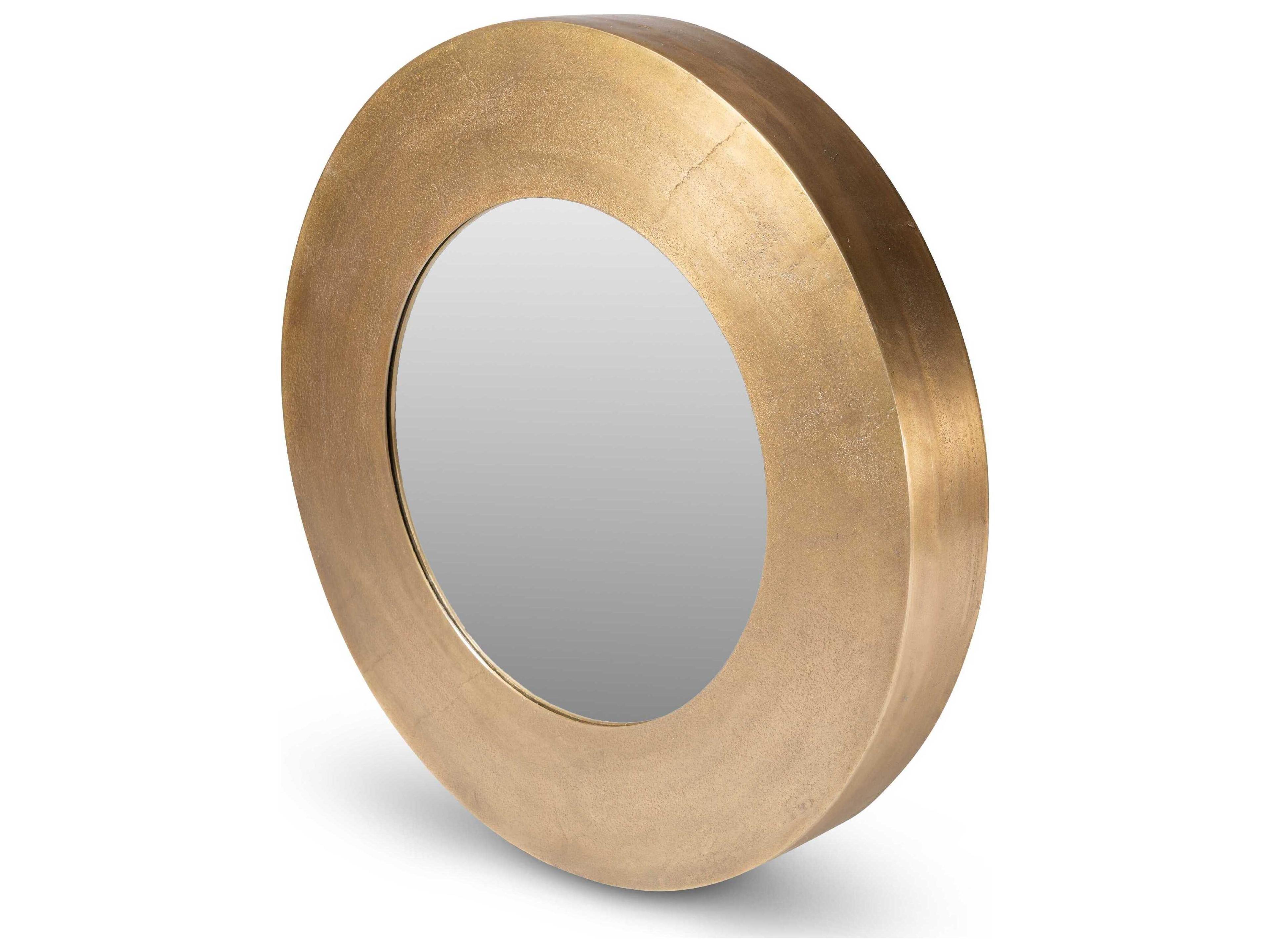 Urbia Elements Rahi Round Antique Brass Wall Mirror