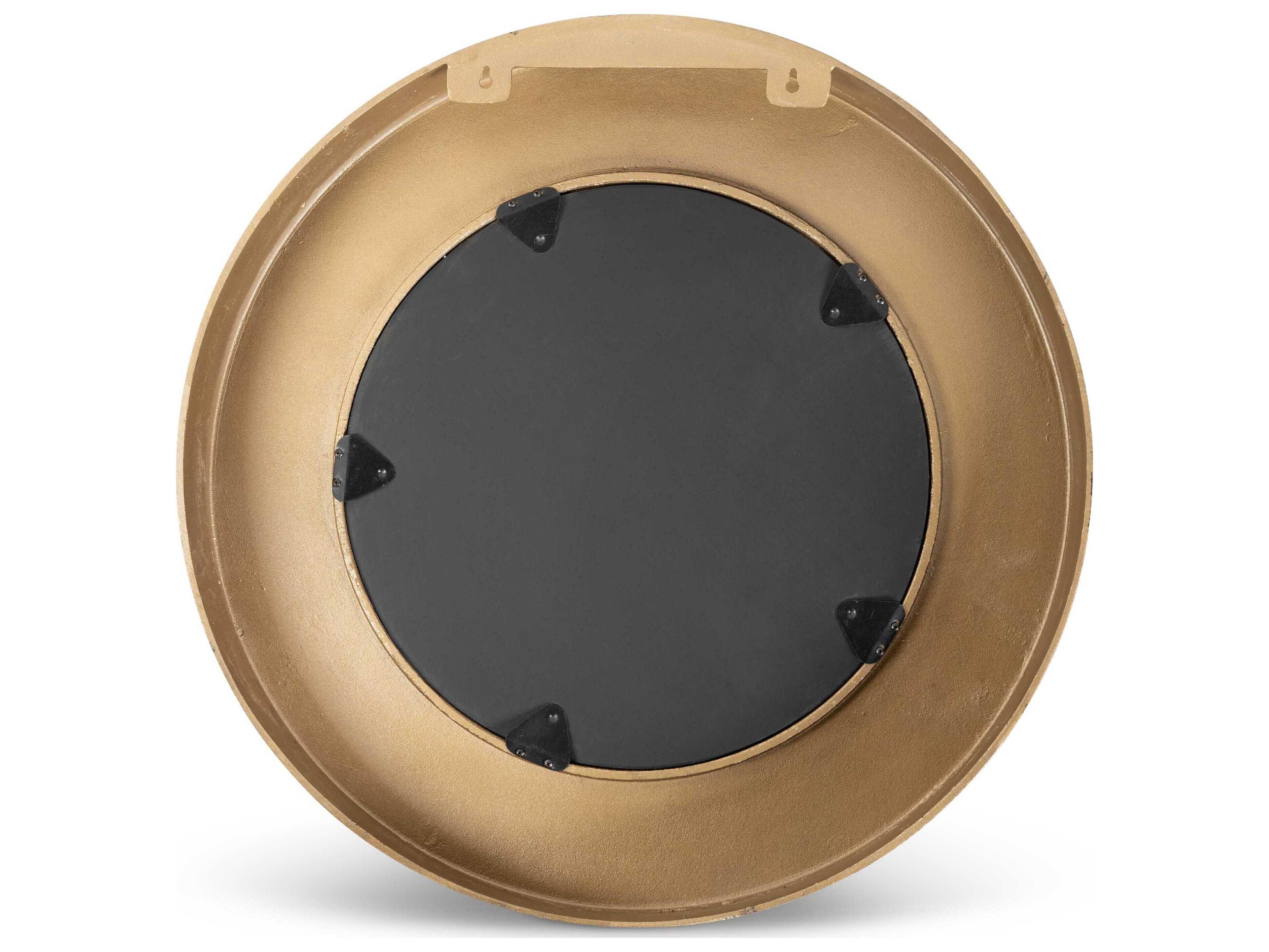 Urbia Elements Rahi Round Antique Brass Wall Mirror