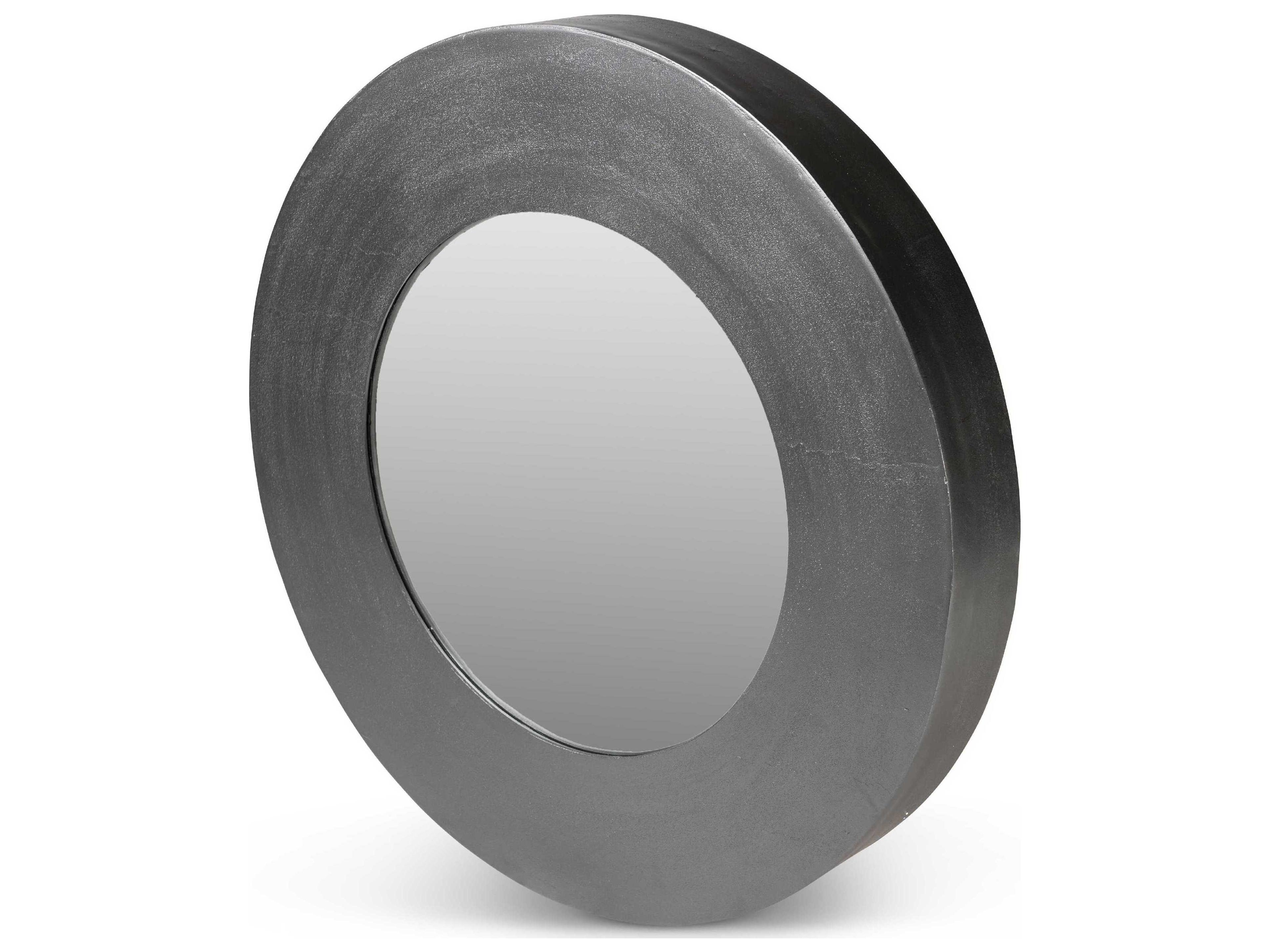 Urbia Elements Rahi Round Antique Grey Wall Mirror