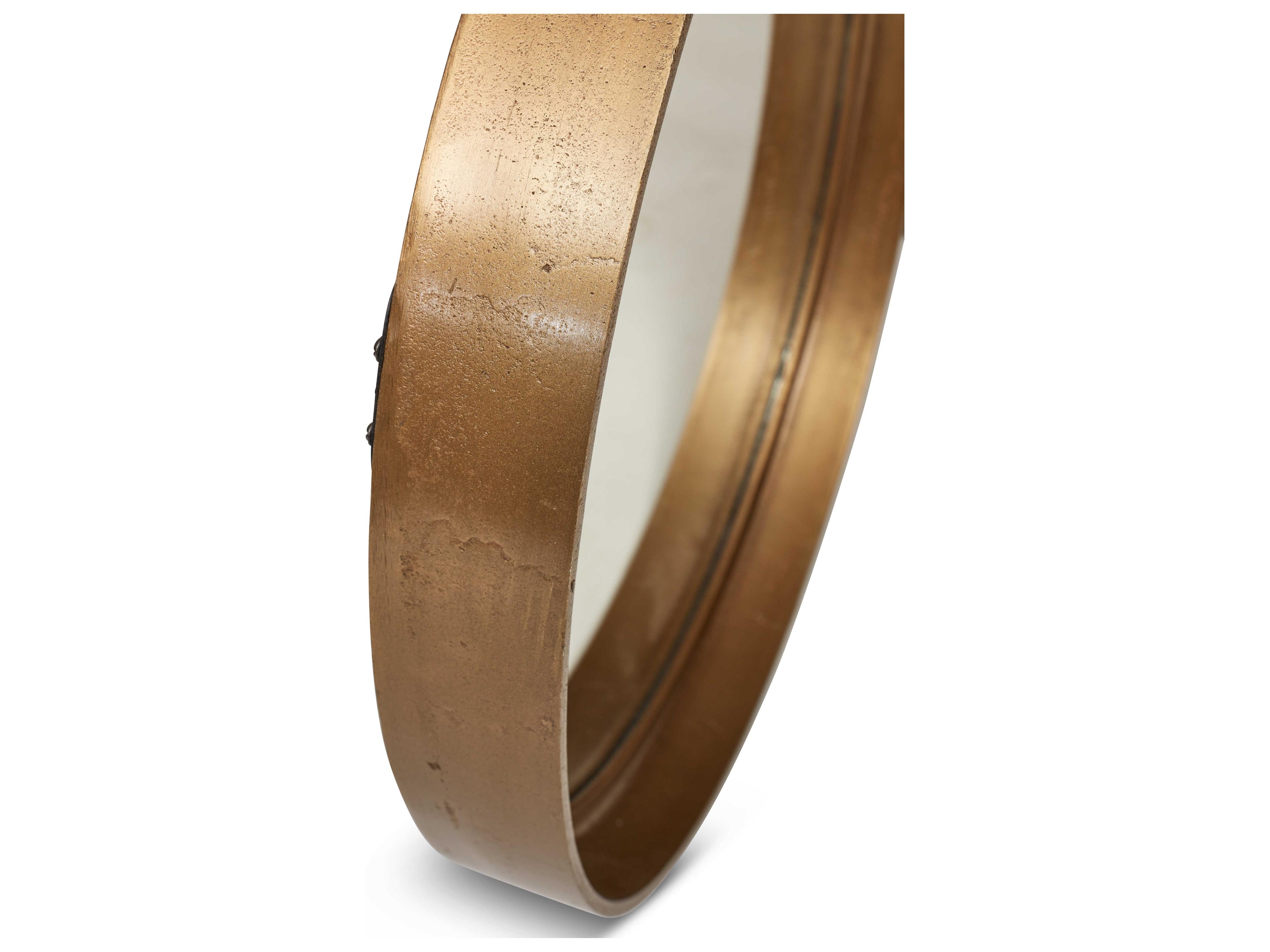 Urbia Samar Antique Brass Round Wall Mirror