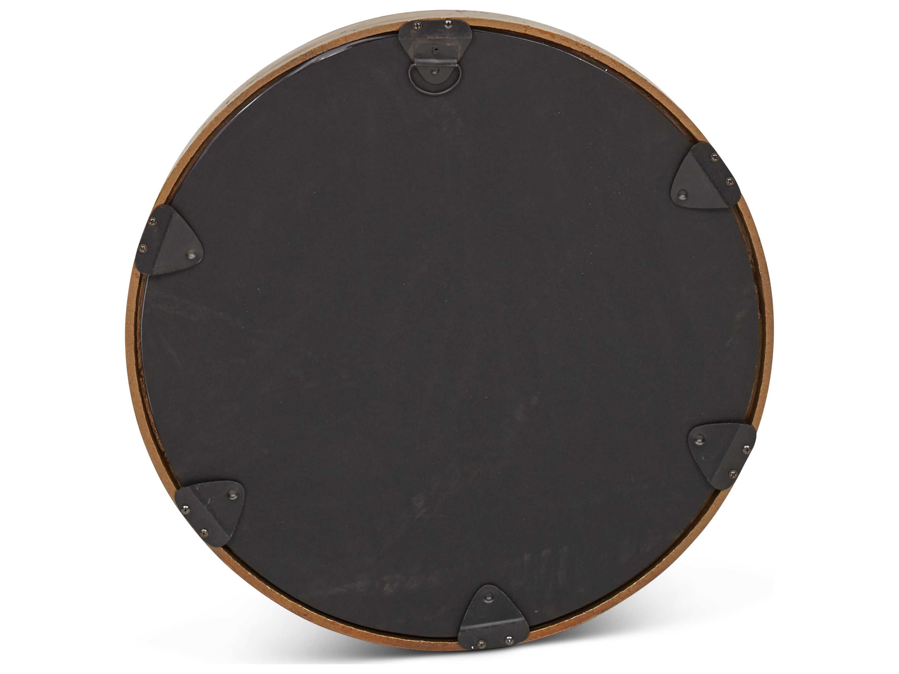 Urbia Samar Antique Brass Round Wall Mirror