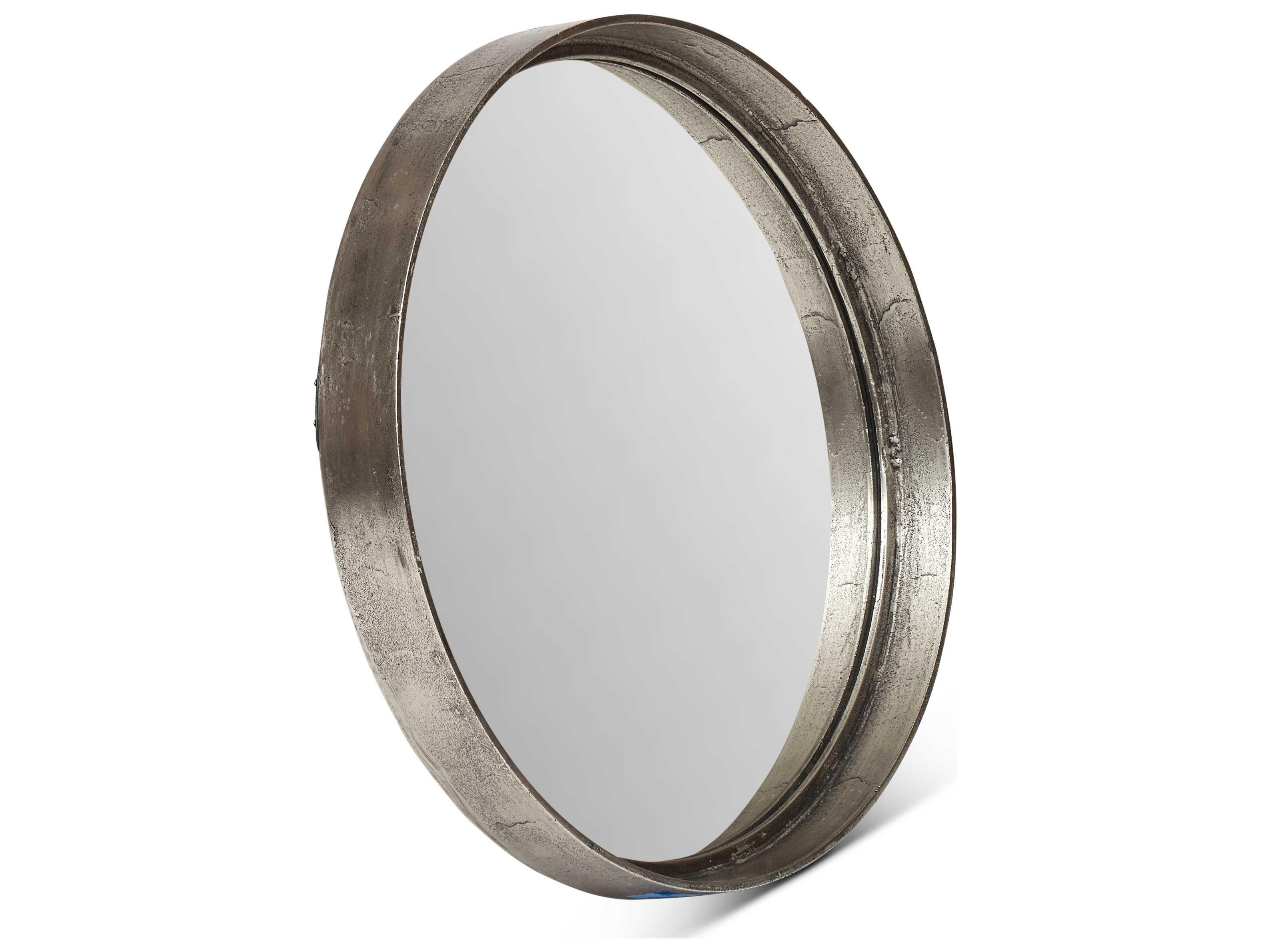 Urbia Samar Vintage Silver Round Wall Mirror