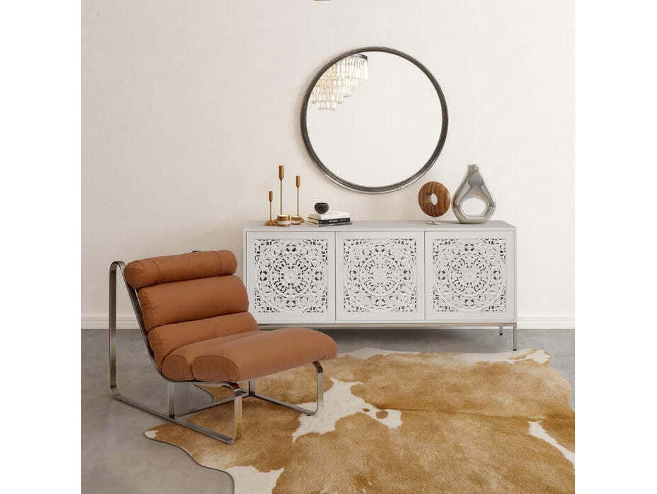 Urbia Samar Vintage Silver Round Wall Mirror