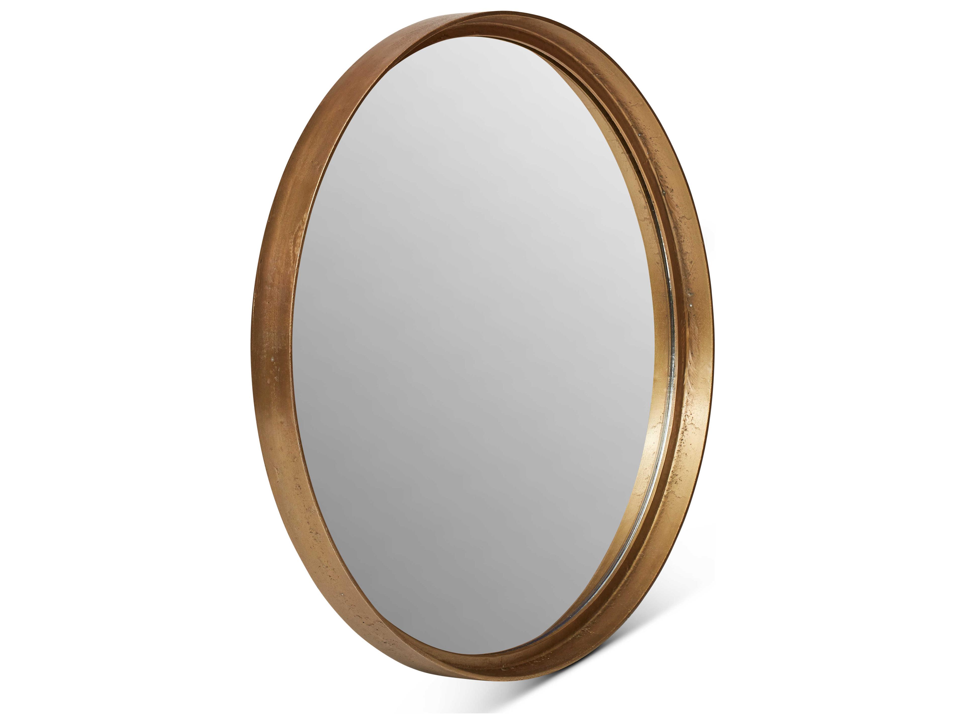 Urbia Samar Antique Brass Round Wall Mirror