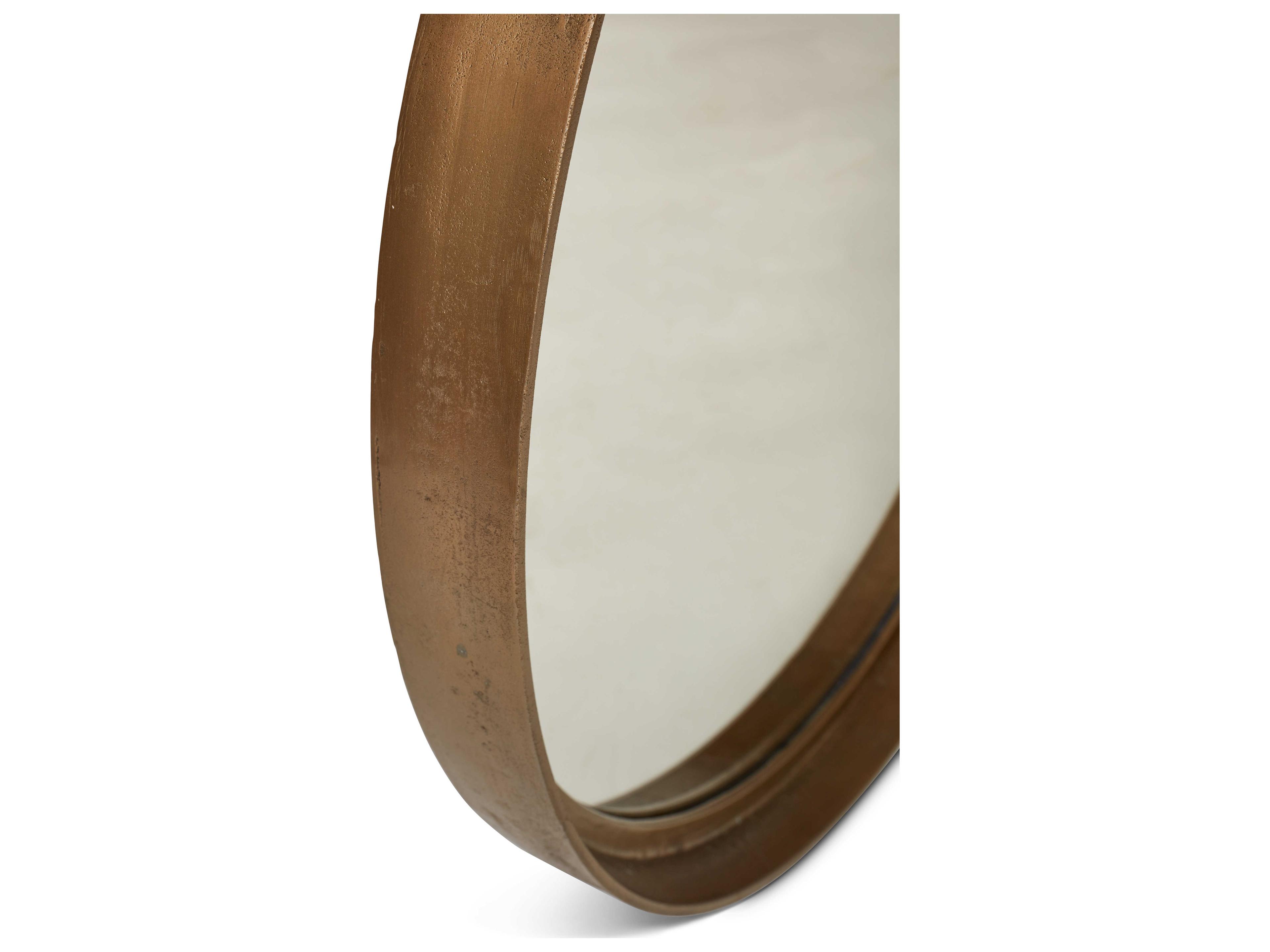 Urbia Samar Antique Brass Round Wall Mirror