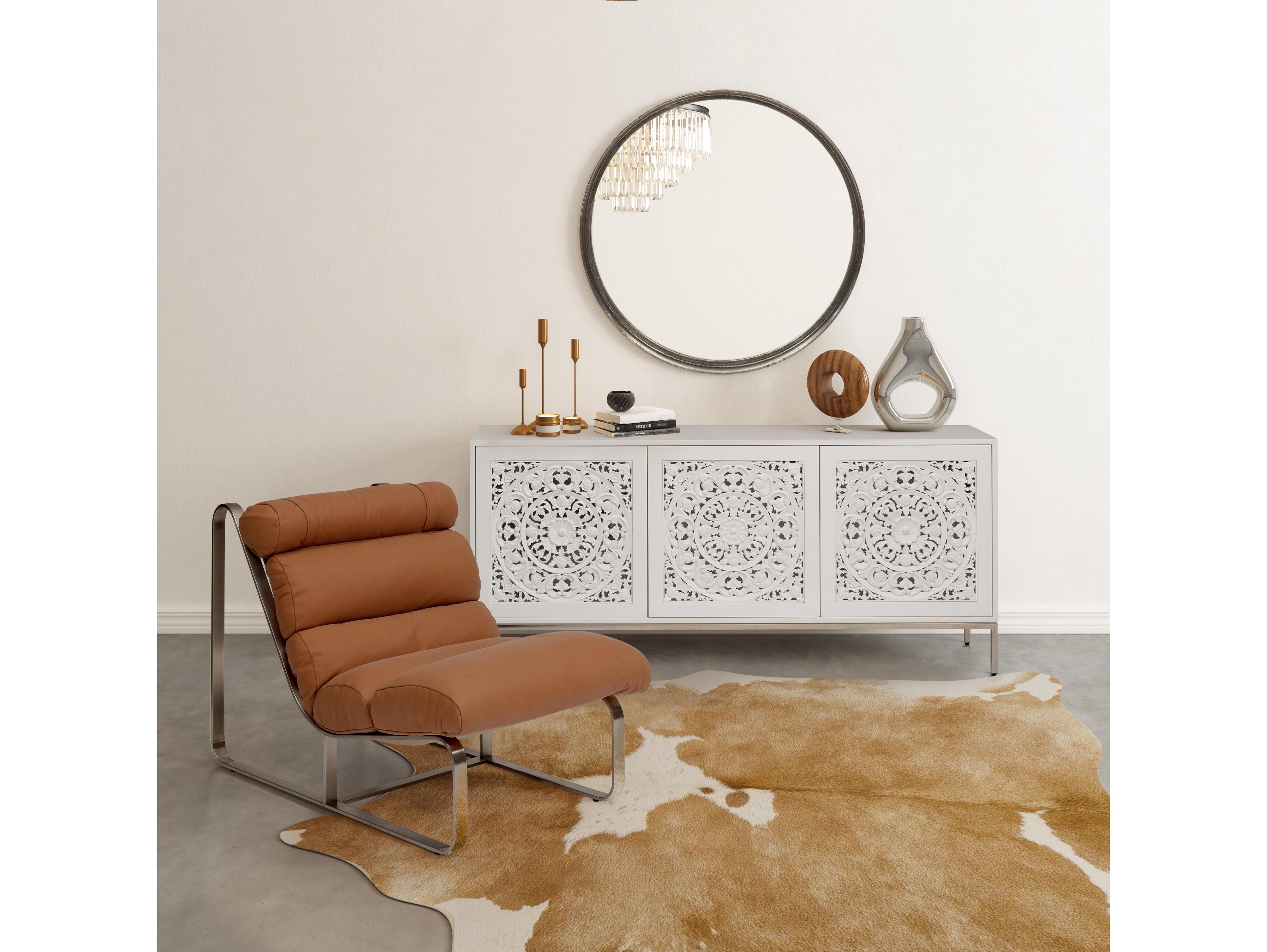 Urbia Samar Vintage Silver Round Wall Mirror