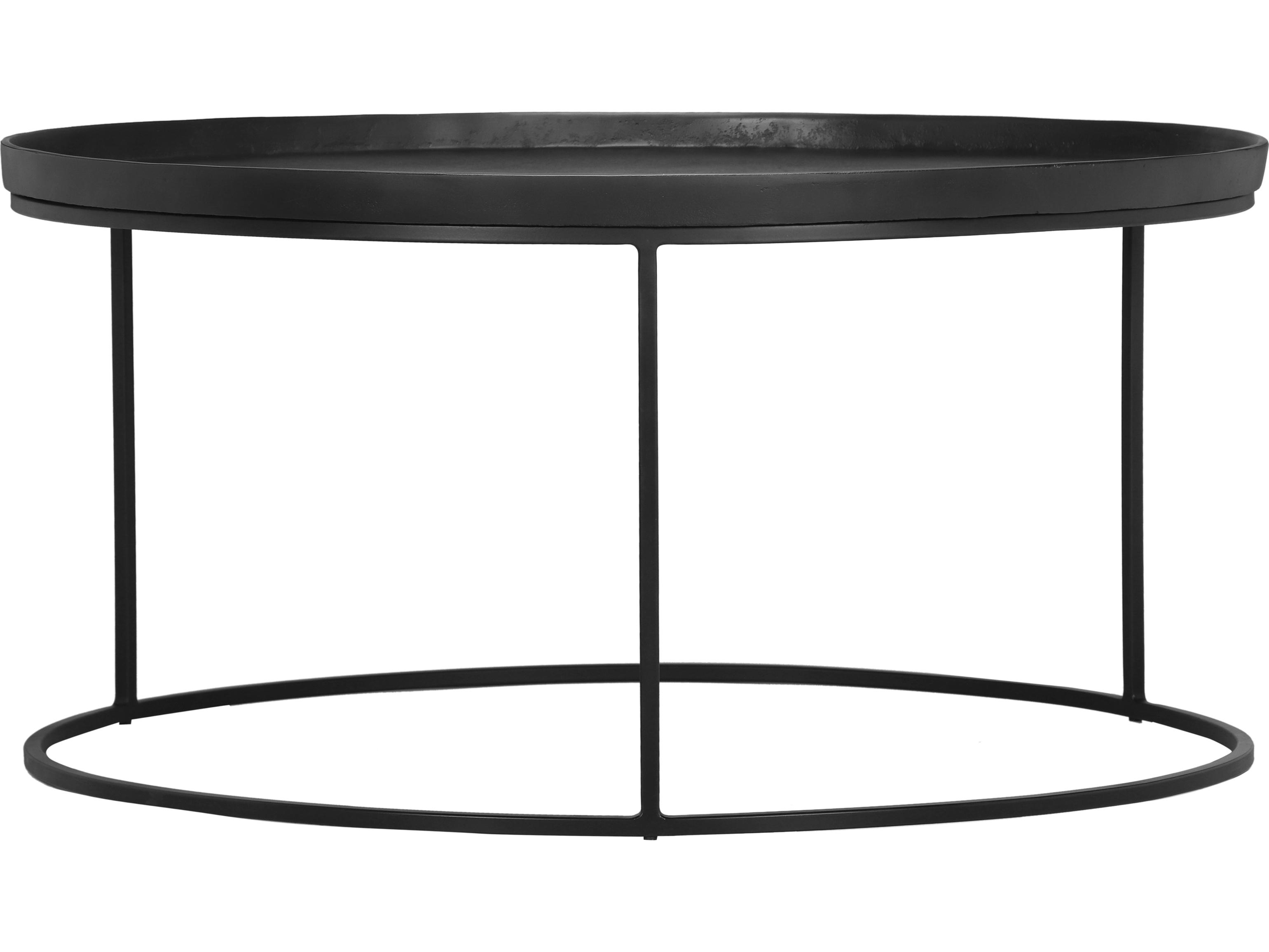 Urbia Elements Round Metal Antique Zinc Black Sana Coffee Table