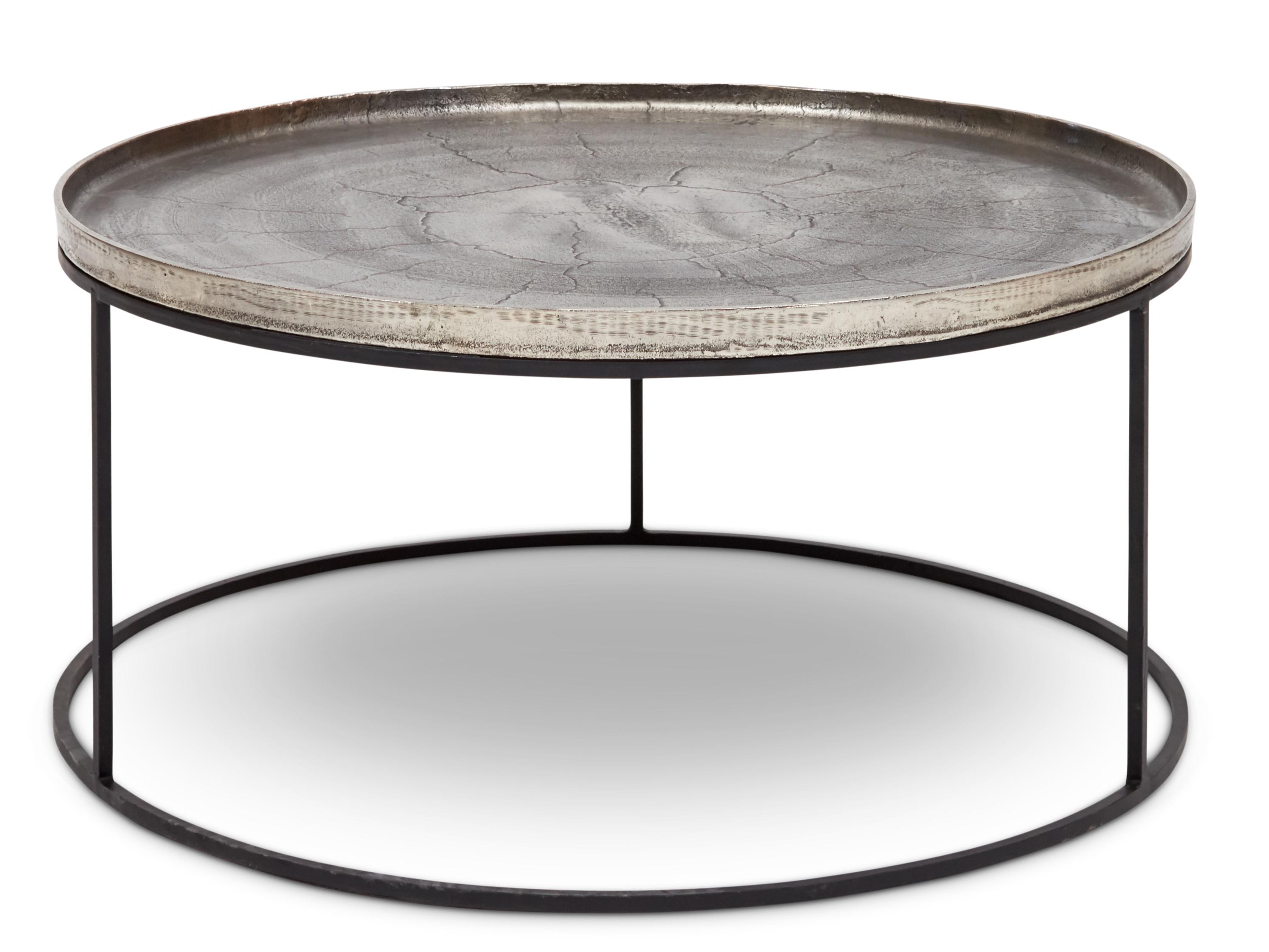 Urbia Elements Round Metal Vintage Silver Black Coffee Table
