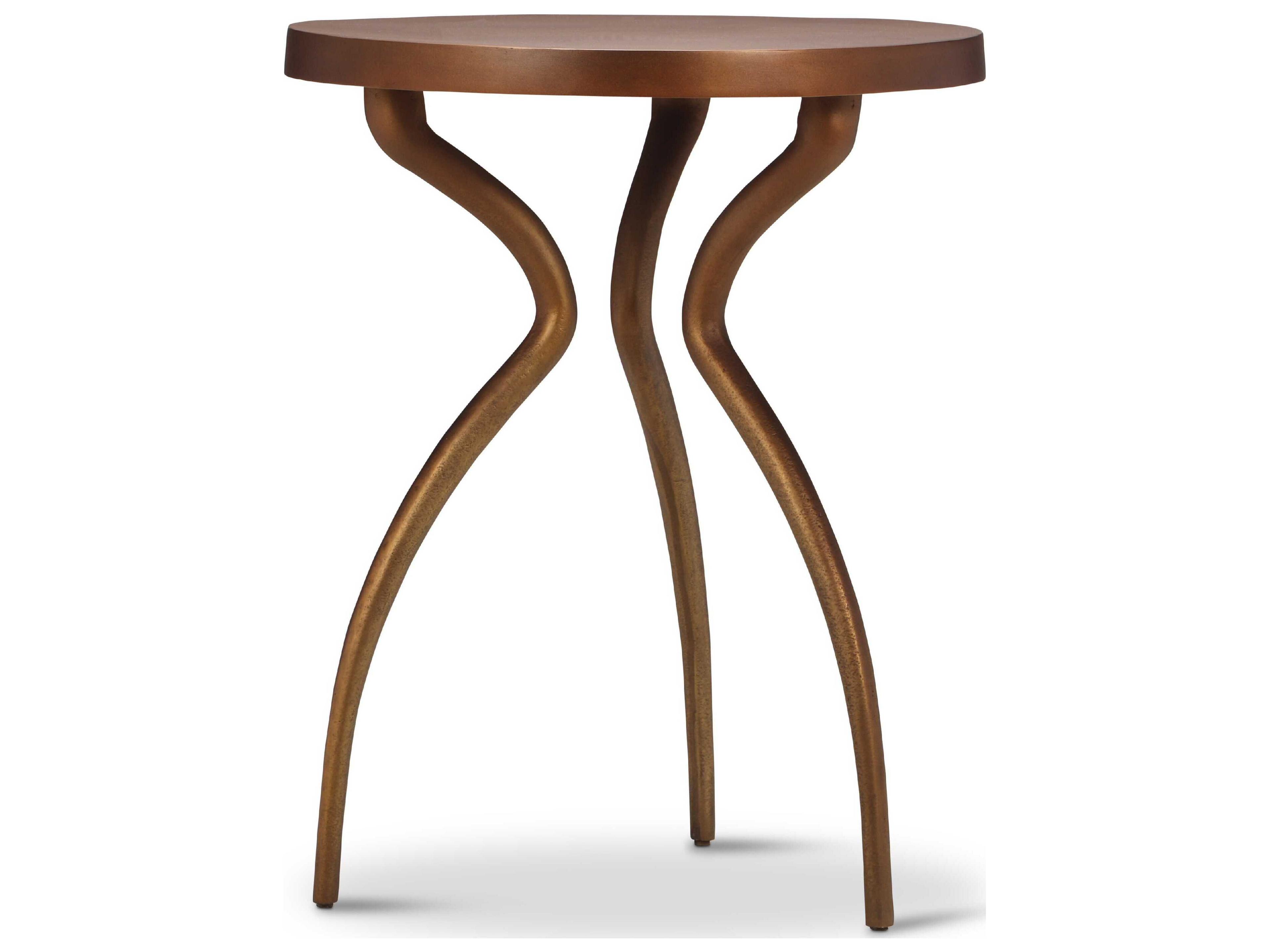 Urbia Elements Sarp Round Metal Antique Brass End Table