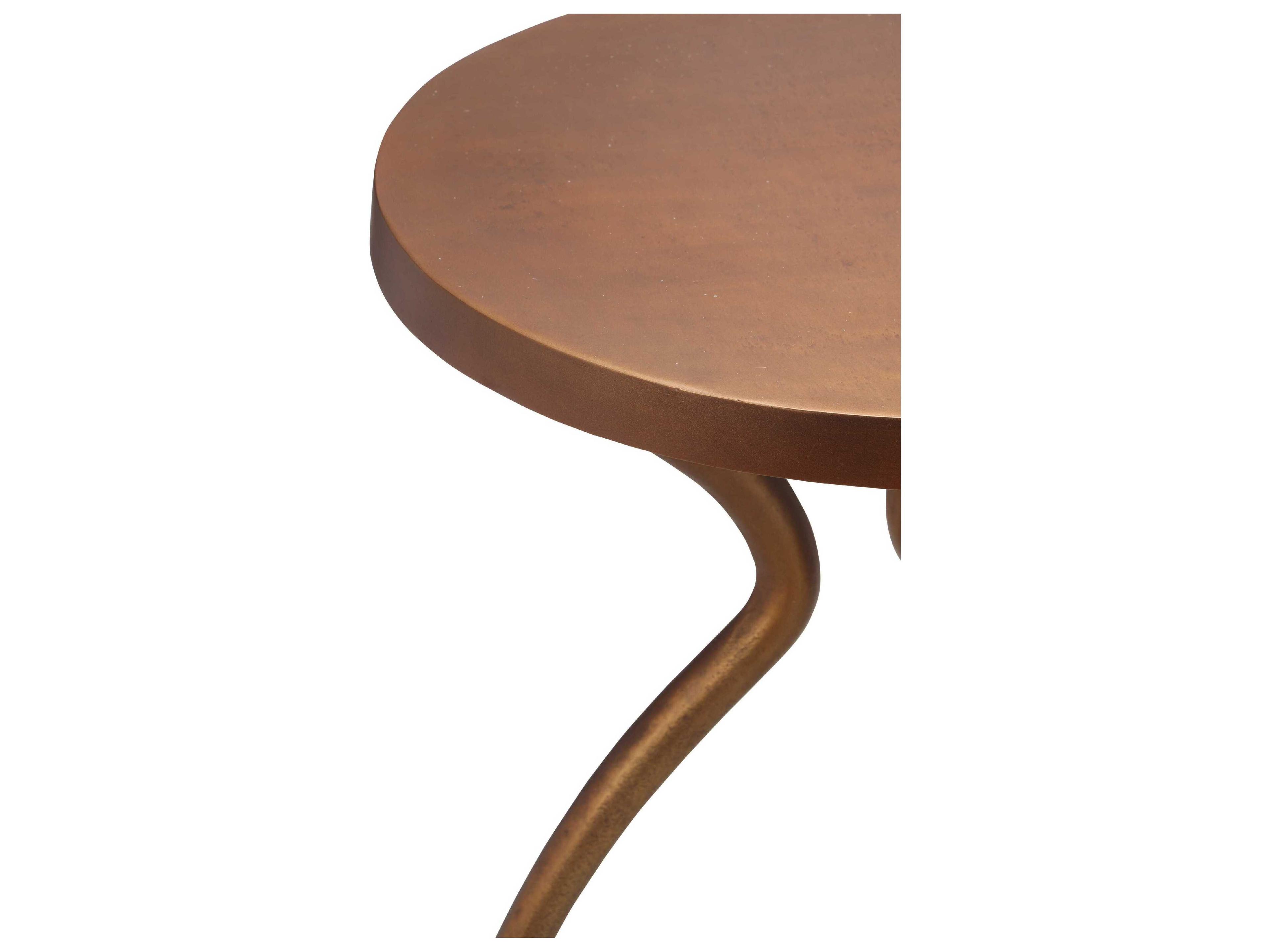 Urbia Elements Sarp Round Metal Antique Brass End Table