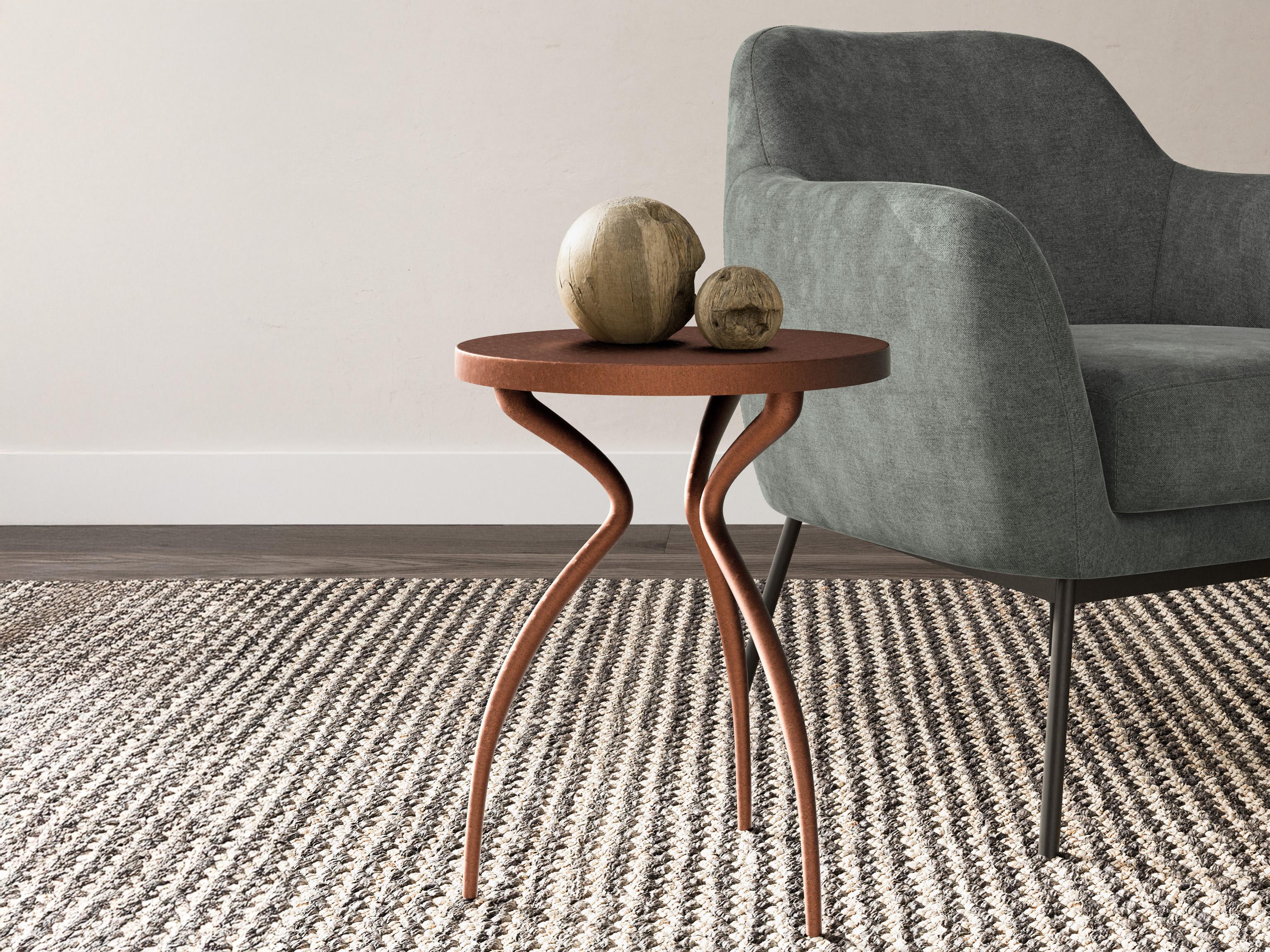 Urbia Elements Sarp Round Metal Antique Brass End Table