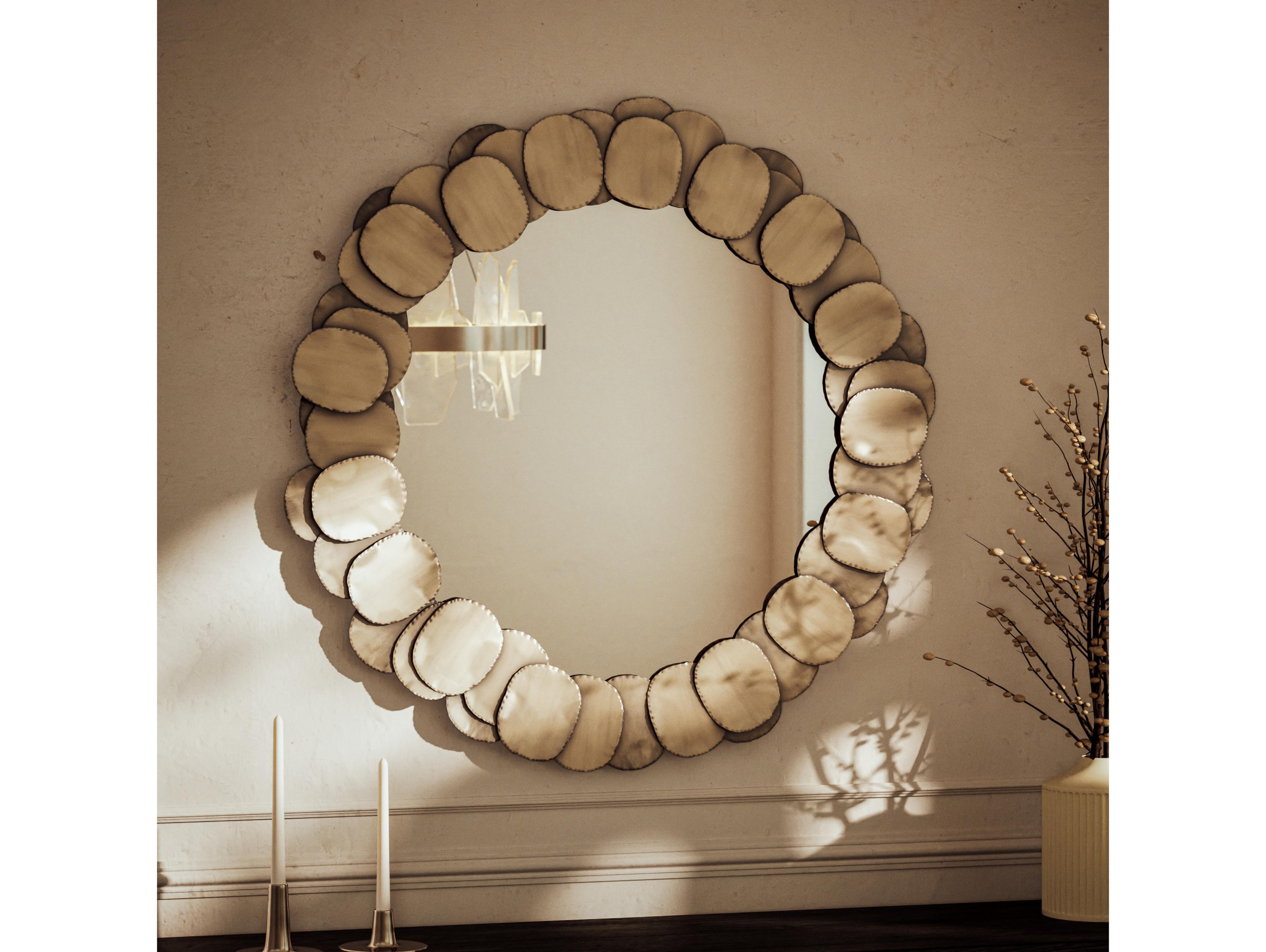 Urbia Elements Suri Round Antique Brass Wall Mirror