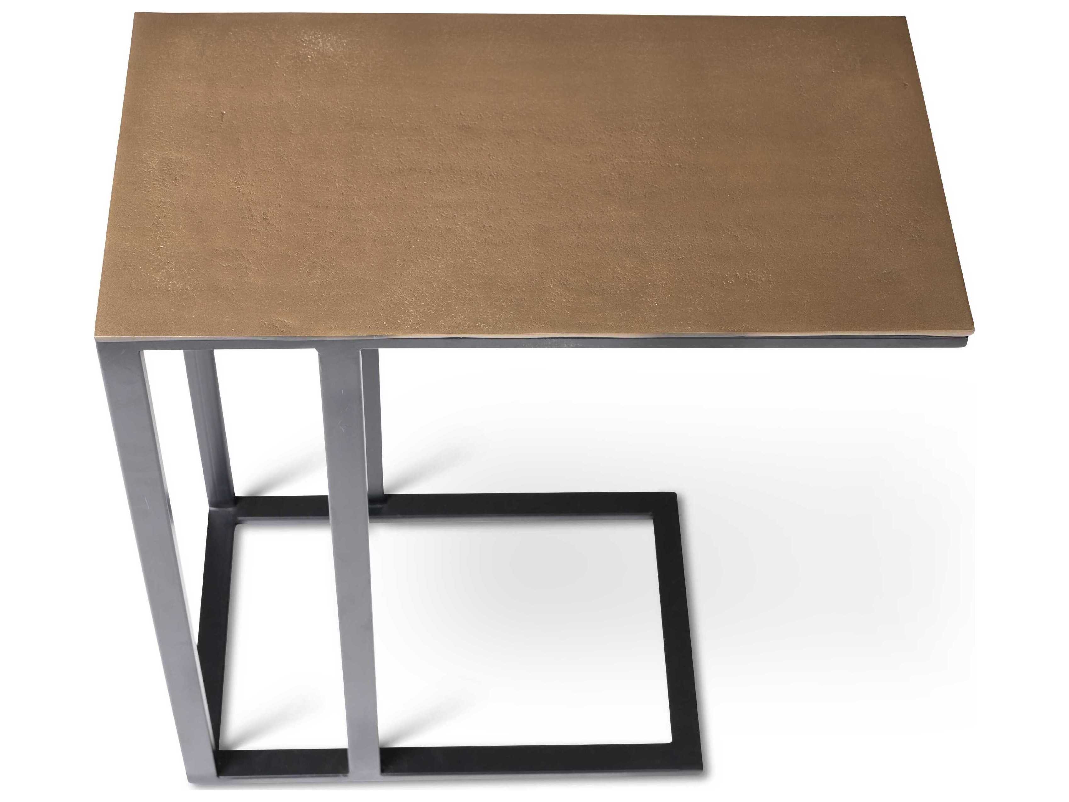 Urbia Elements Tanu Rectangular Metal Antique Brass End Table
